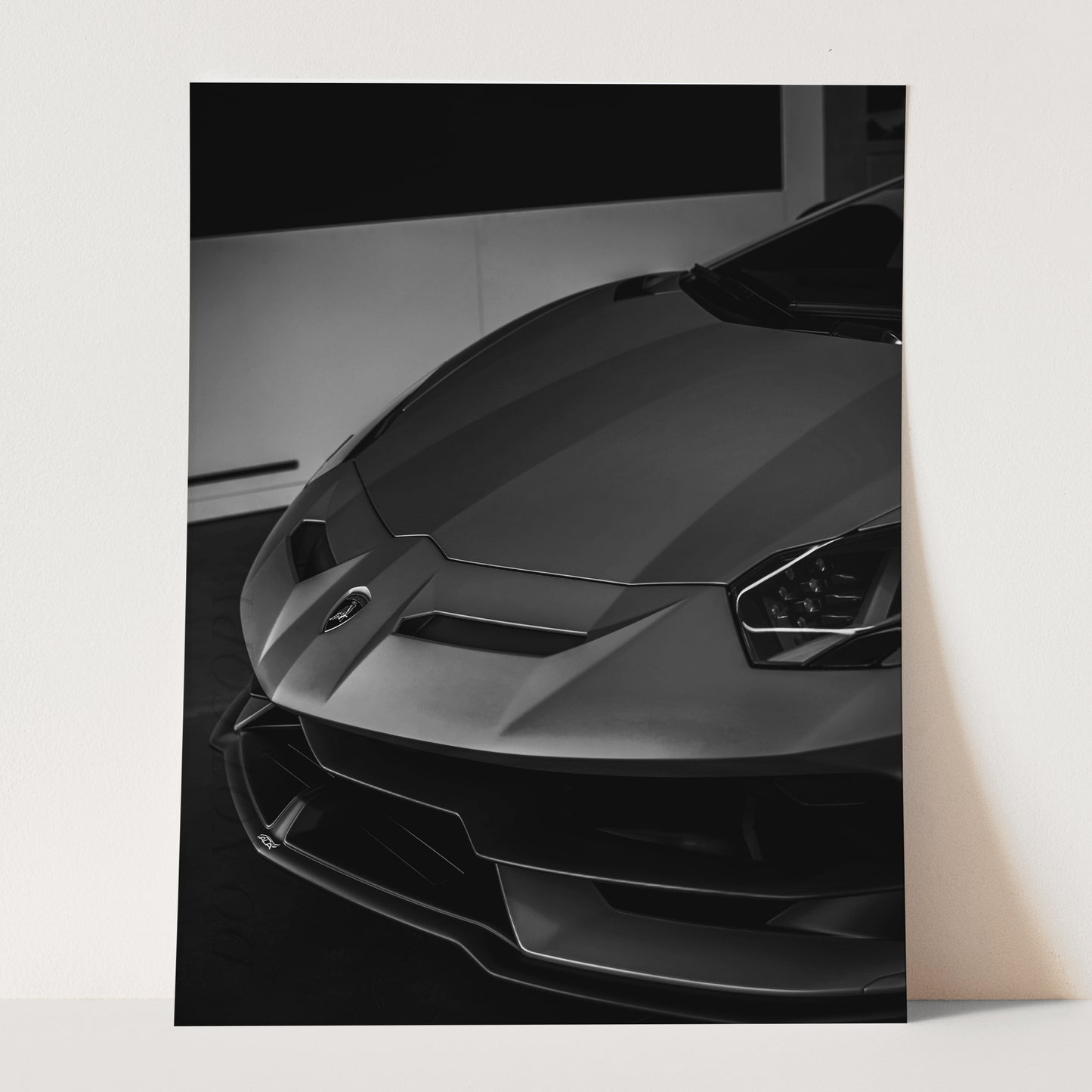 Black & White Lamborghini Front View