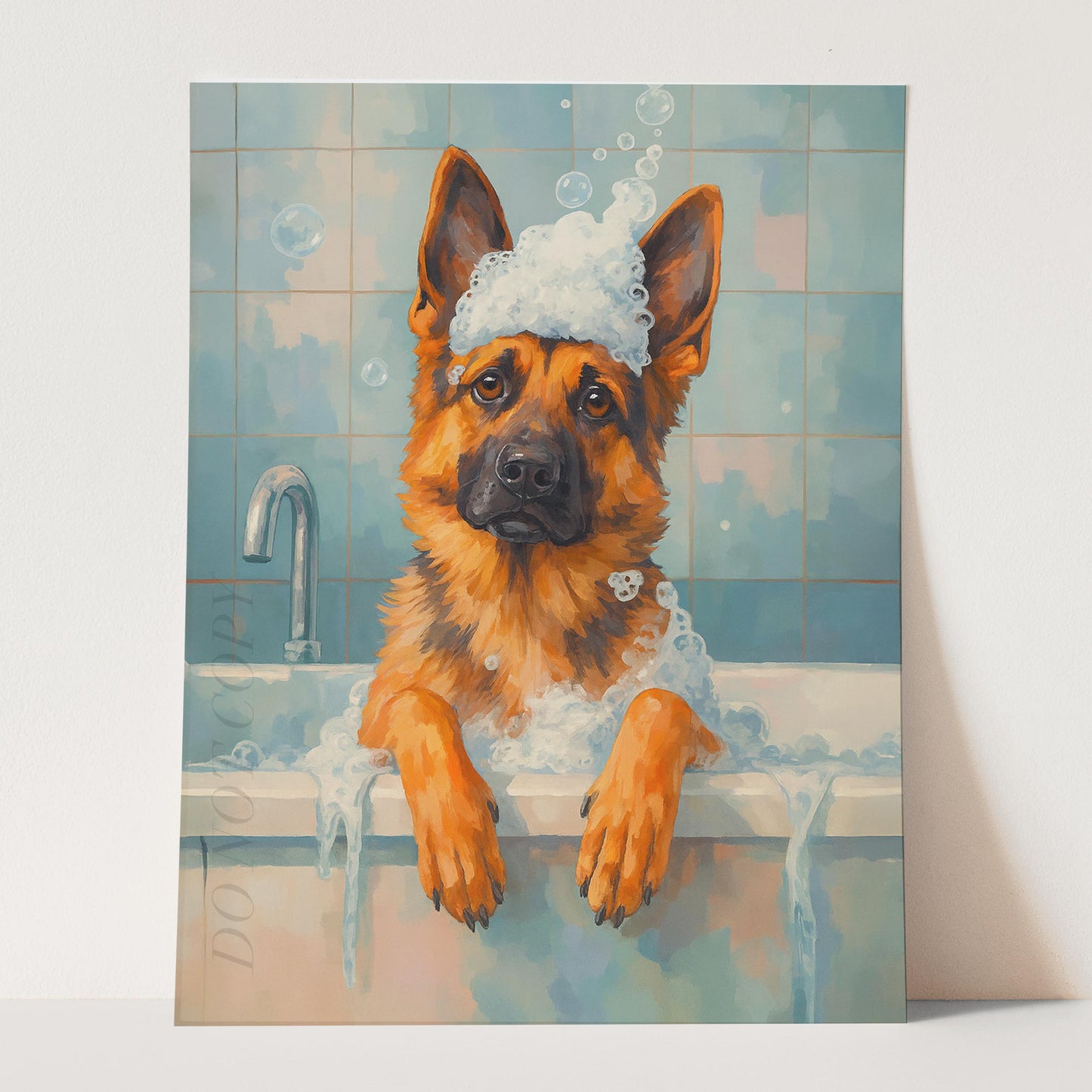 German Shepherd Dog Bathtub Bubble Bath