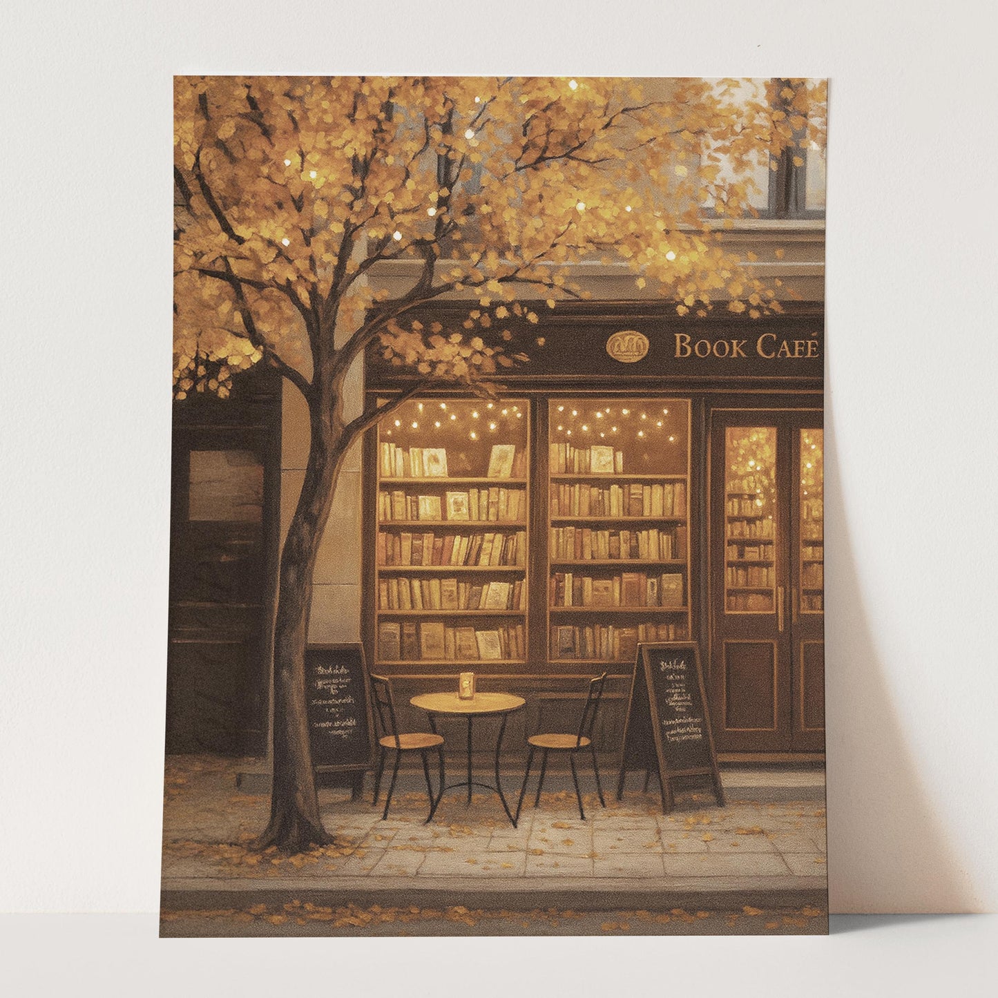Book Shop Cafe In Autumn
