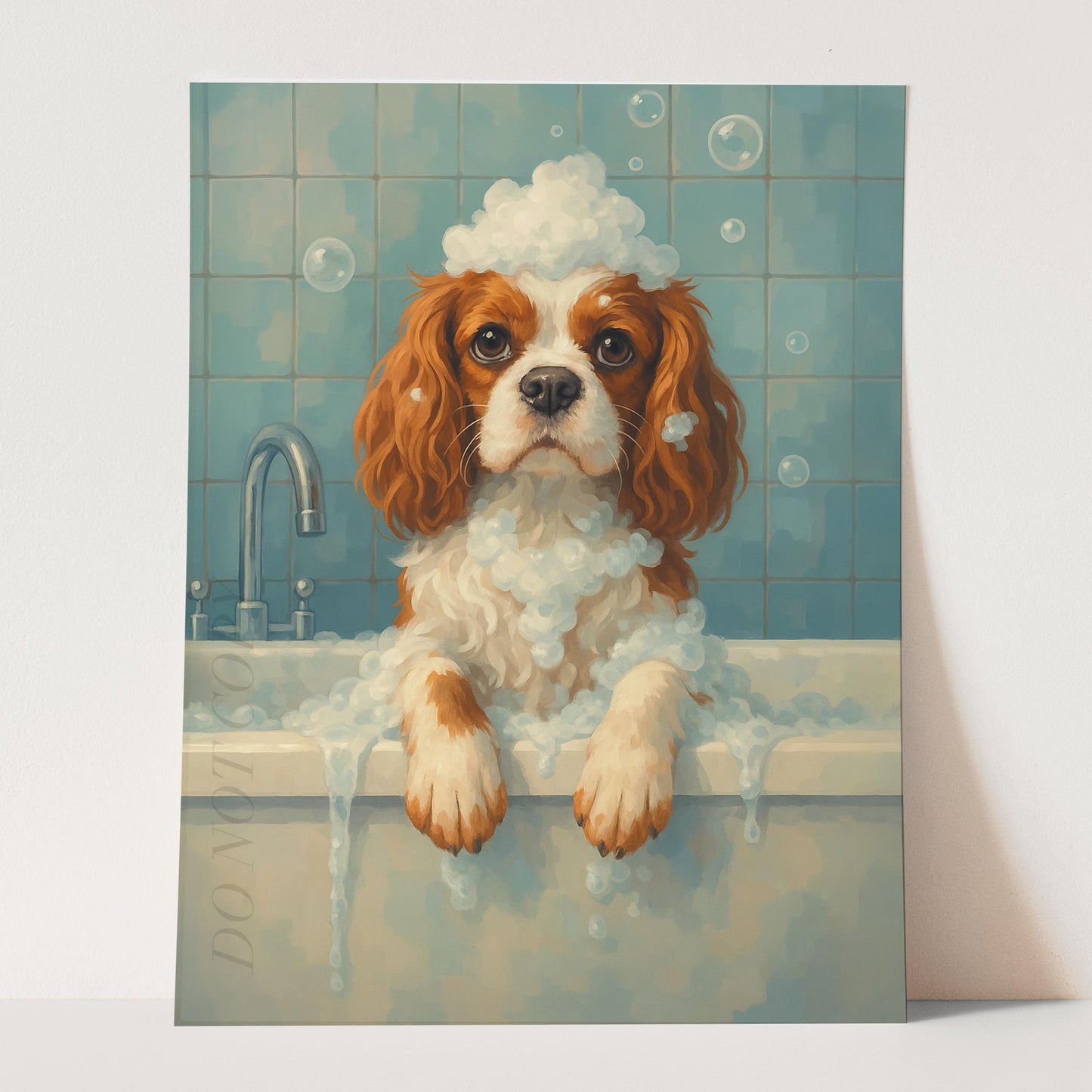 Cavalier King Charles Dog Bathtub Bubble Bath