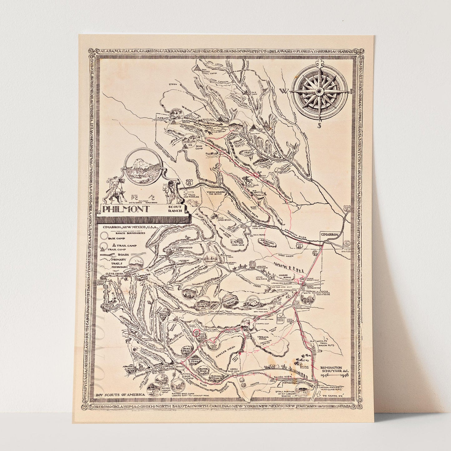 Philmont Boy Scout Ranch Map 1948