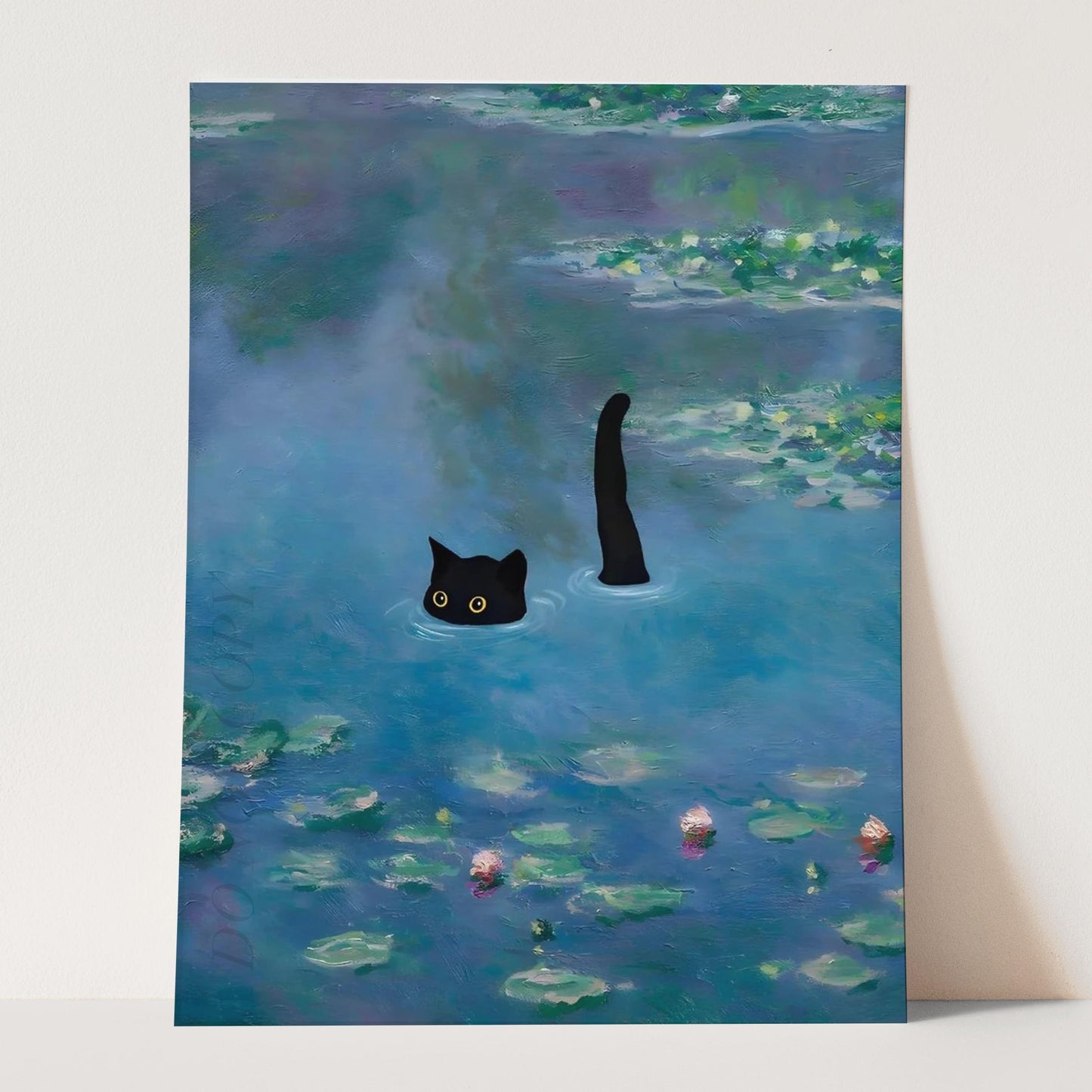 Water Lilies With Cat Claude Monet