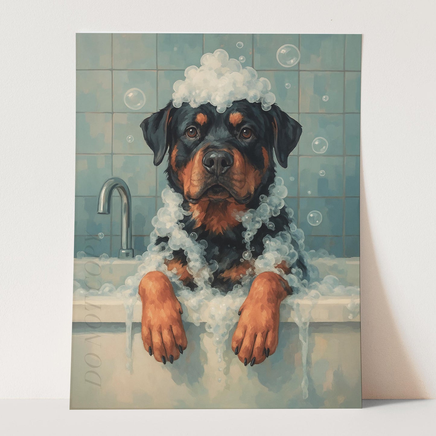 Rottweiler Dog Bathtub Bubble Bath