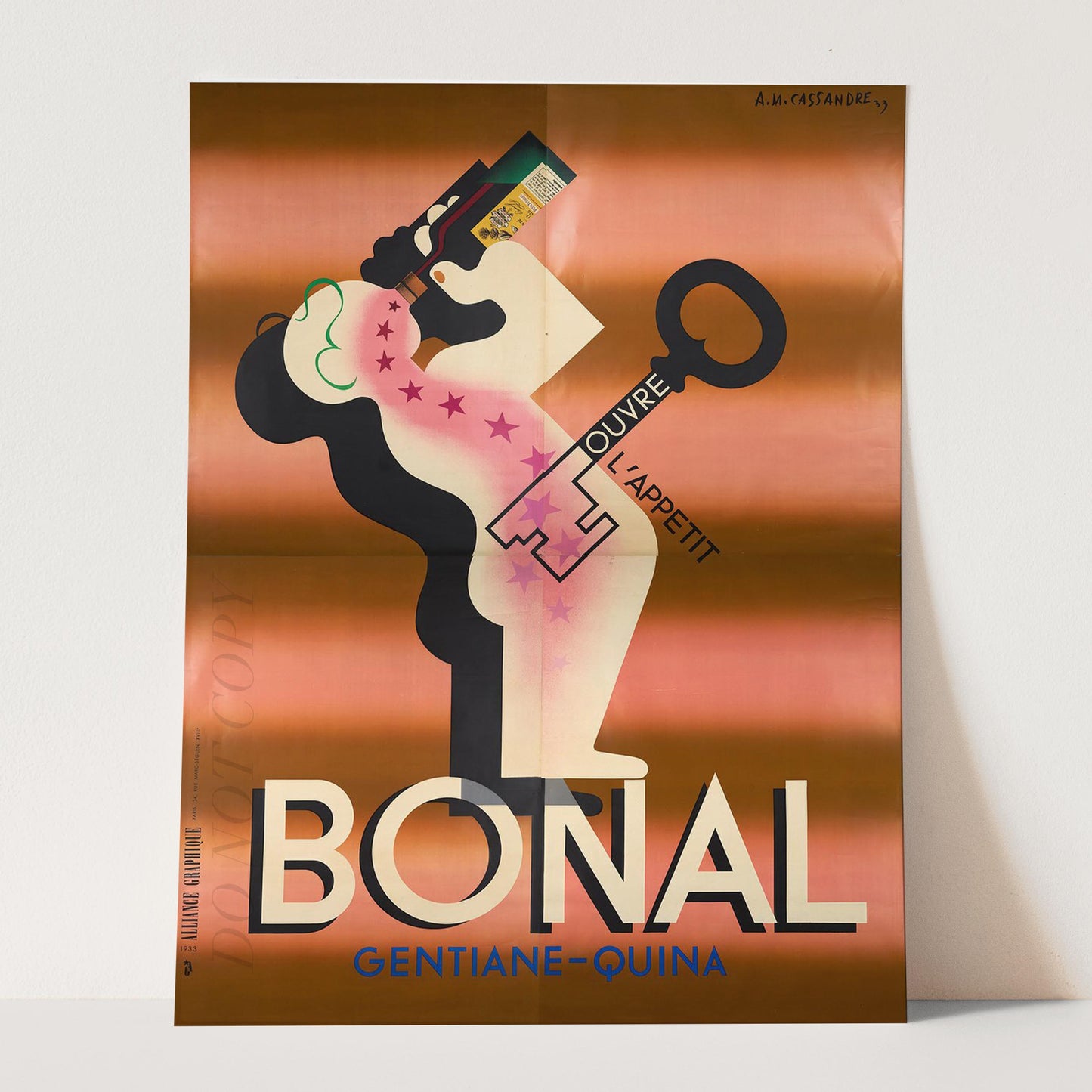 Bonal Ouvre L'Appetit Vintage Advertising Poster
