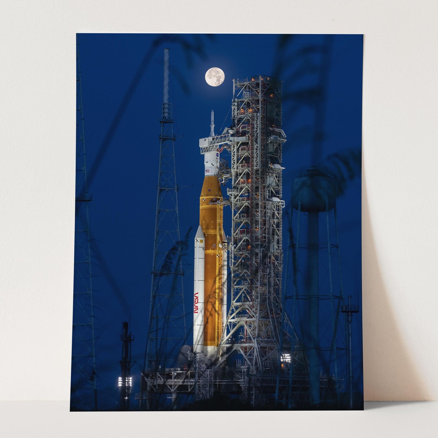 Artemis I Space Launch Over Moon