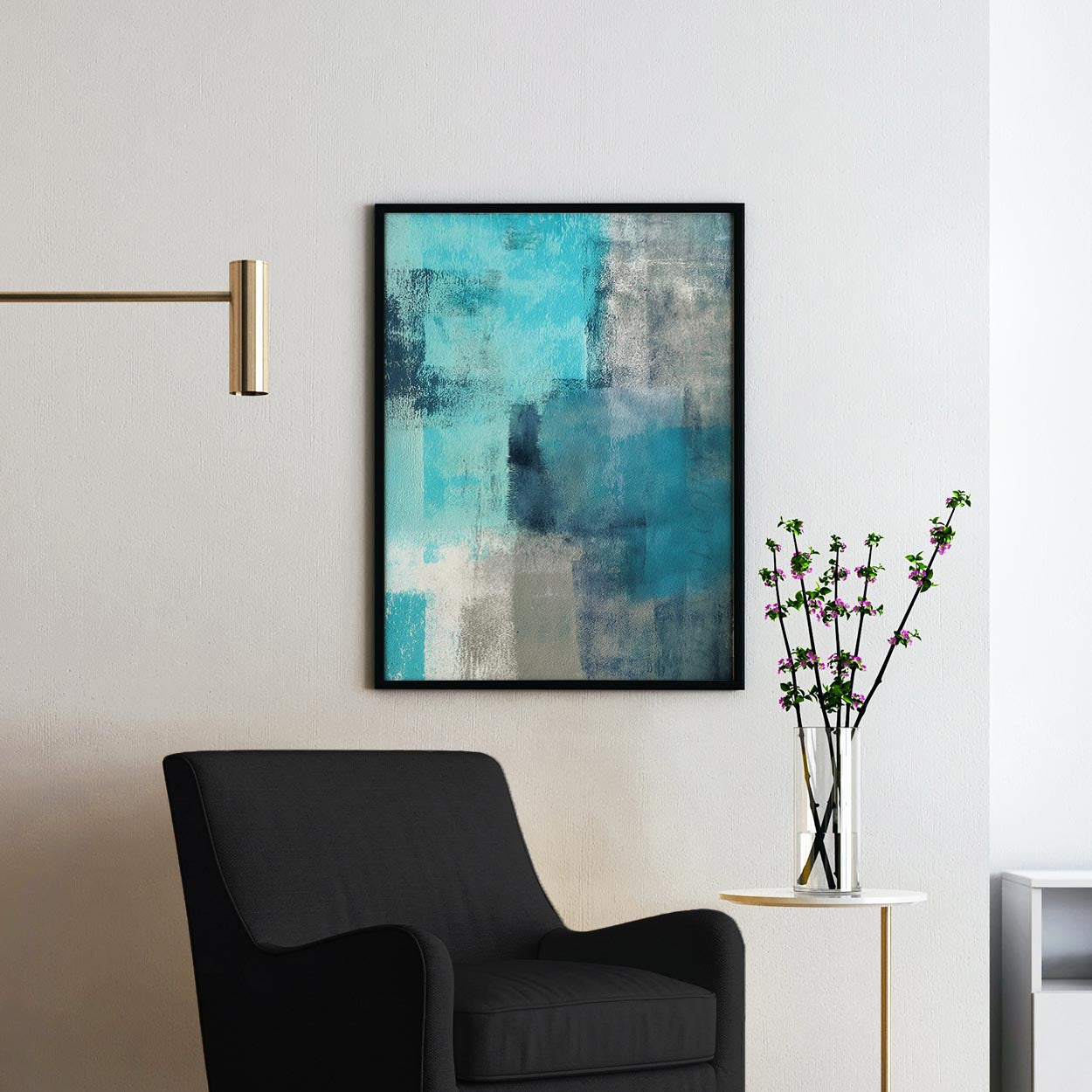 Teal And Grey Abstract