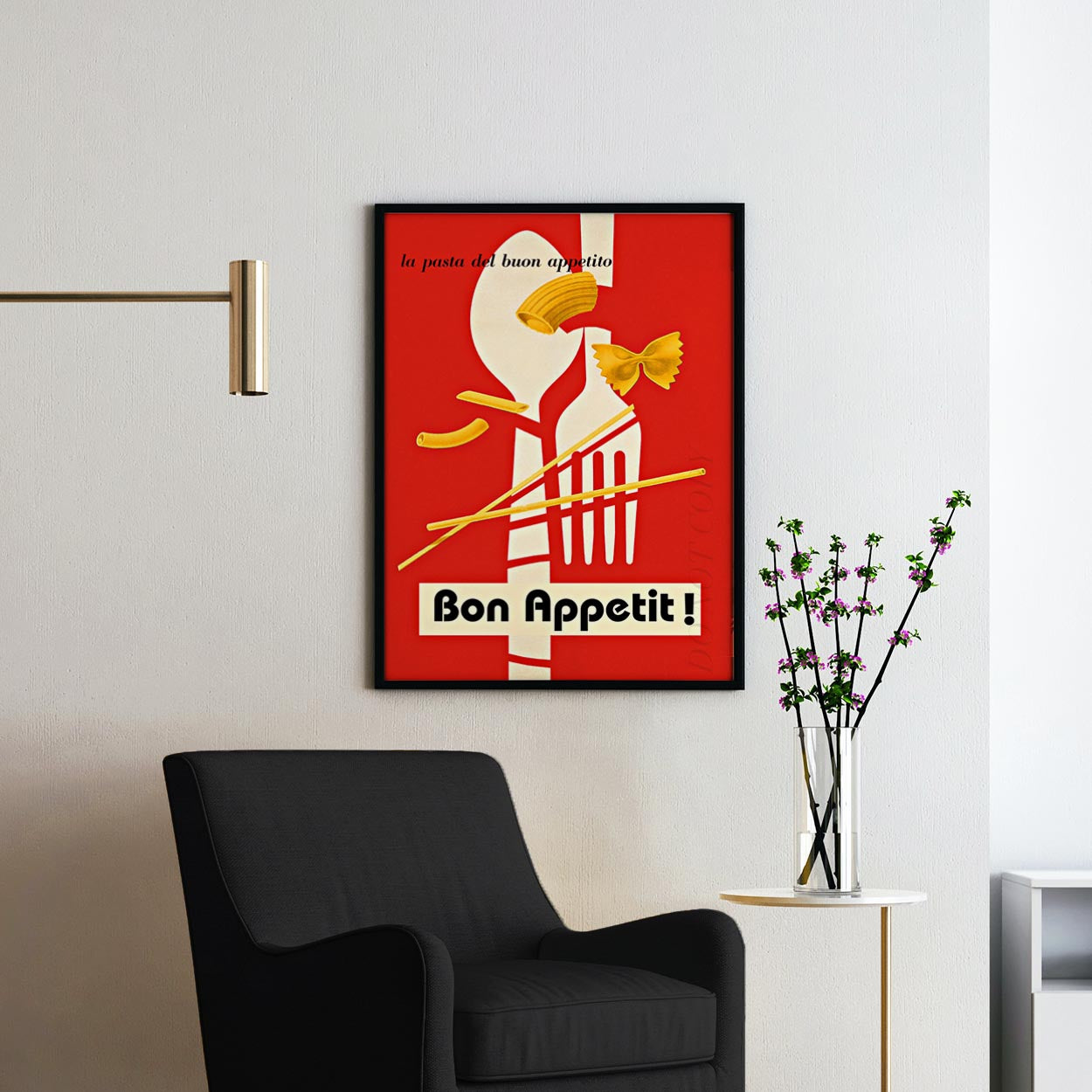 Bon Appetit Pasta Vintage Advertising Poster