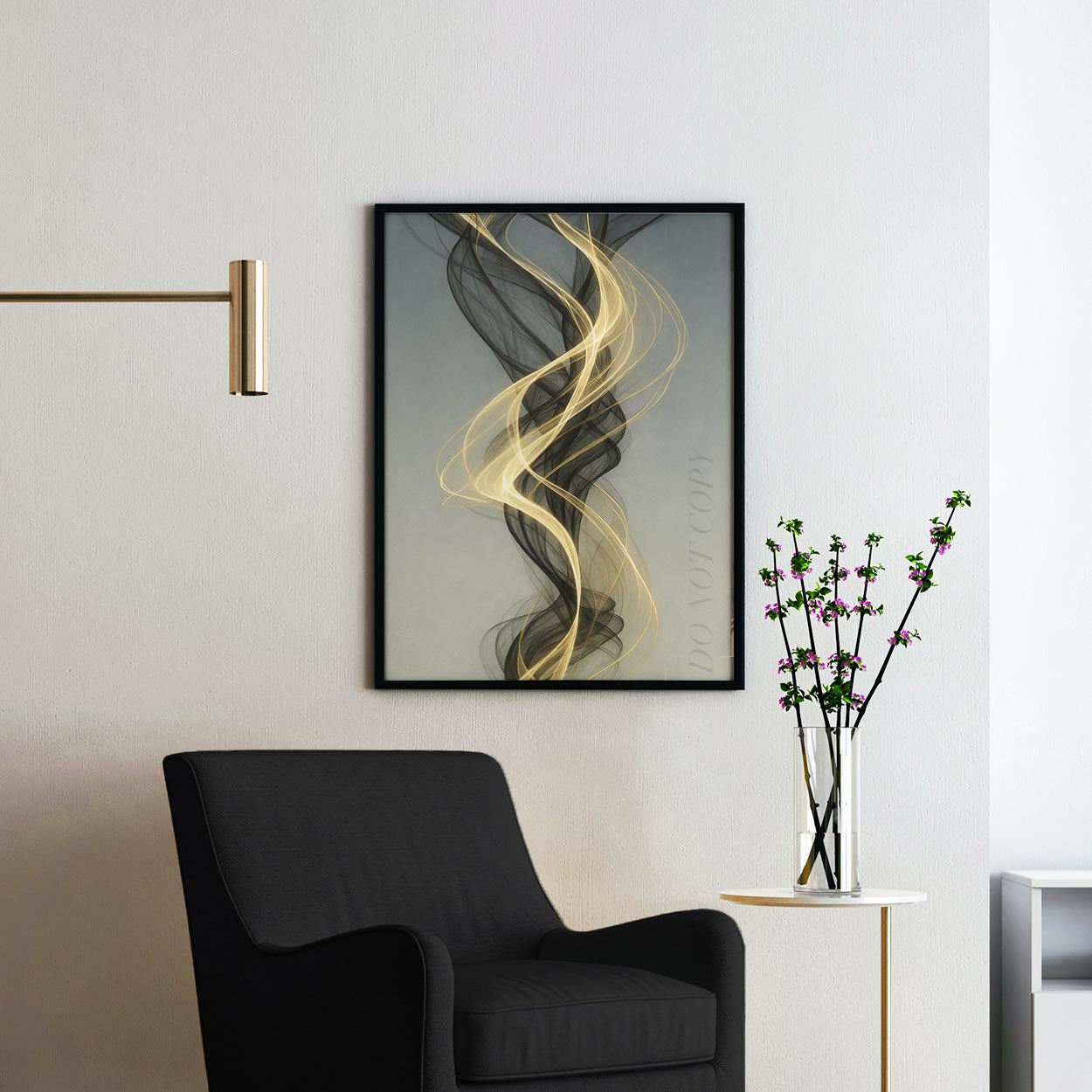 Black And Gold Abstract Spirals