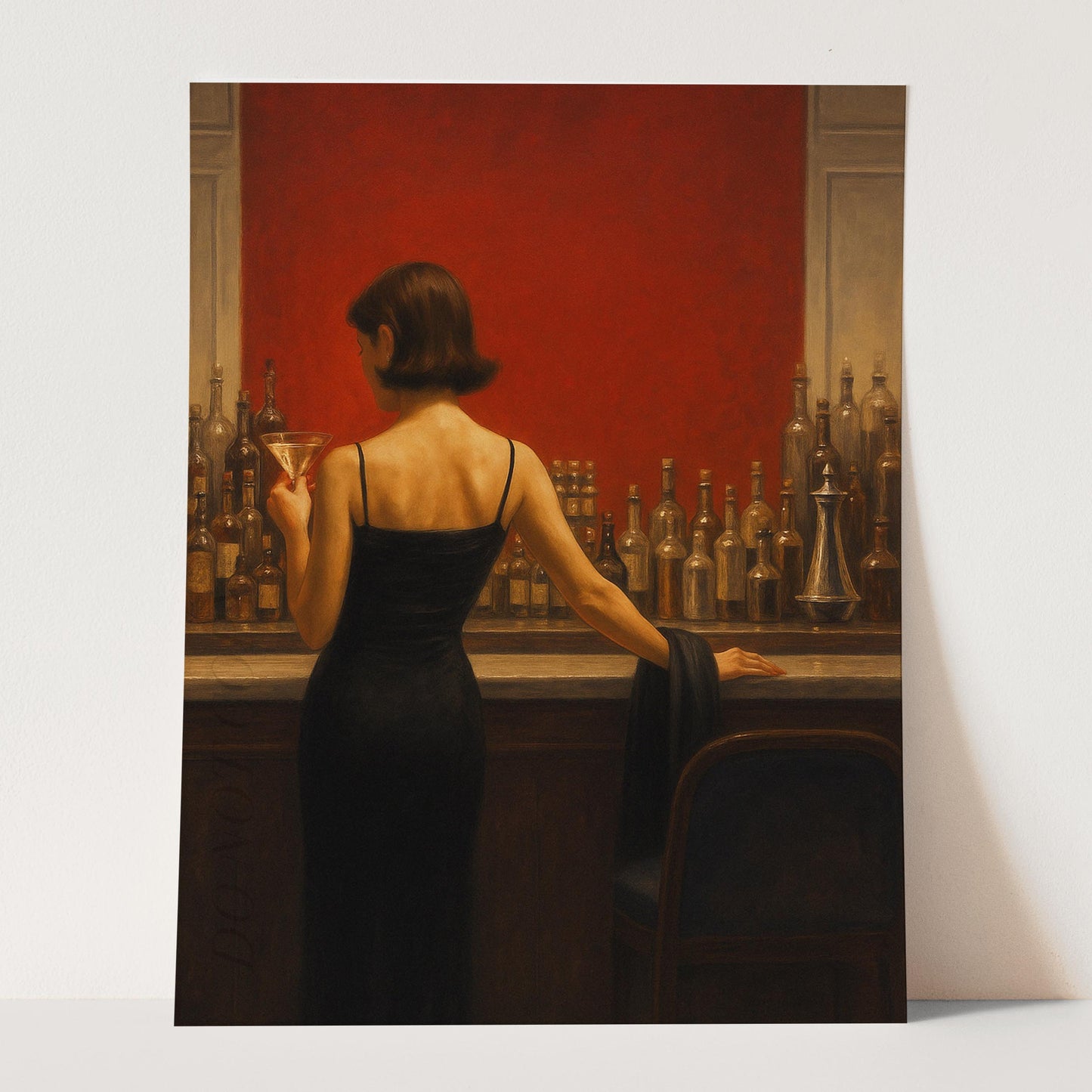 Woman Drinking A Cocktail At The Bar