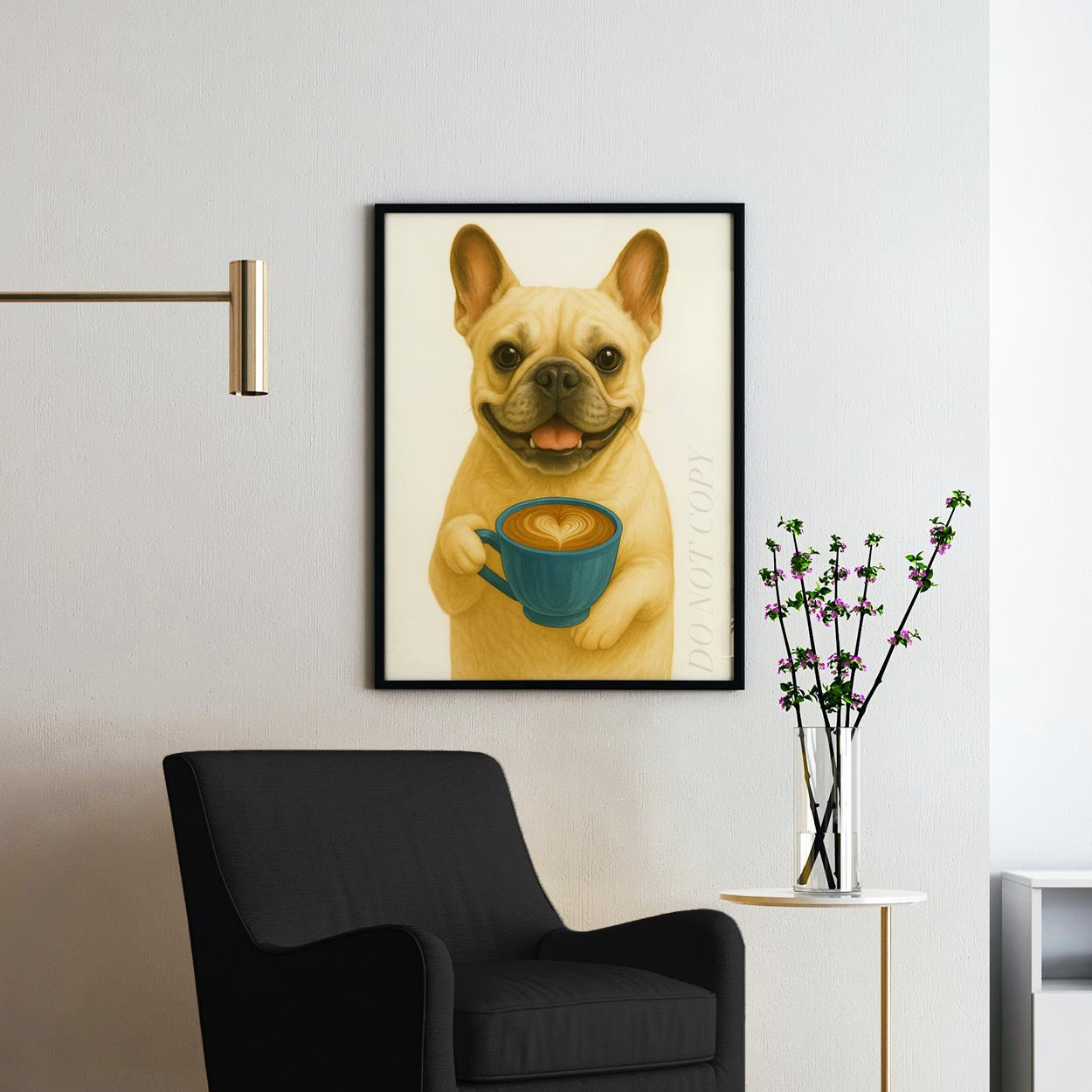 French Bulldog With Latte Of Love