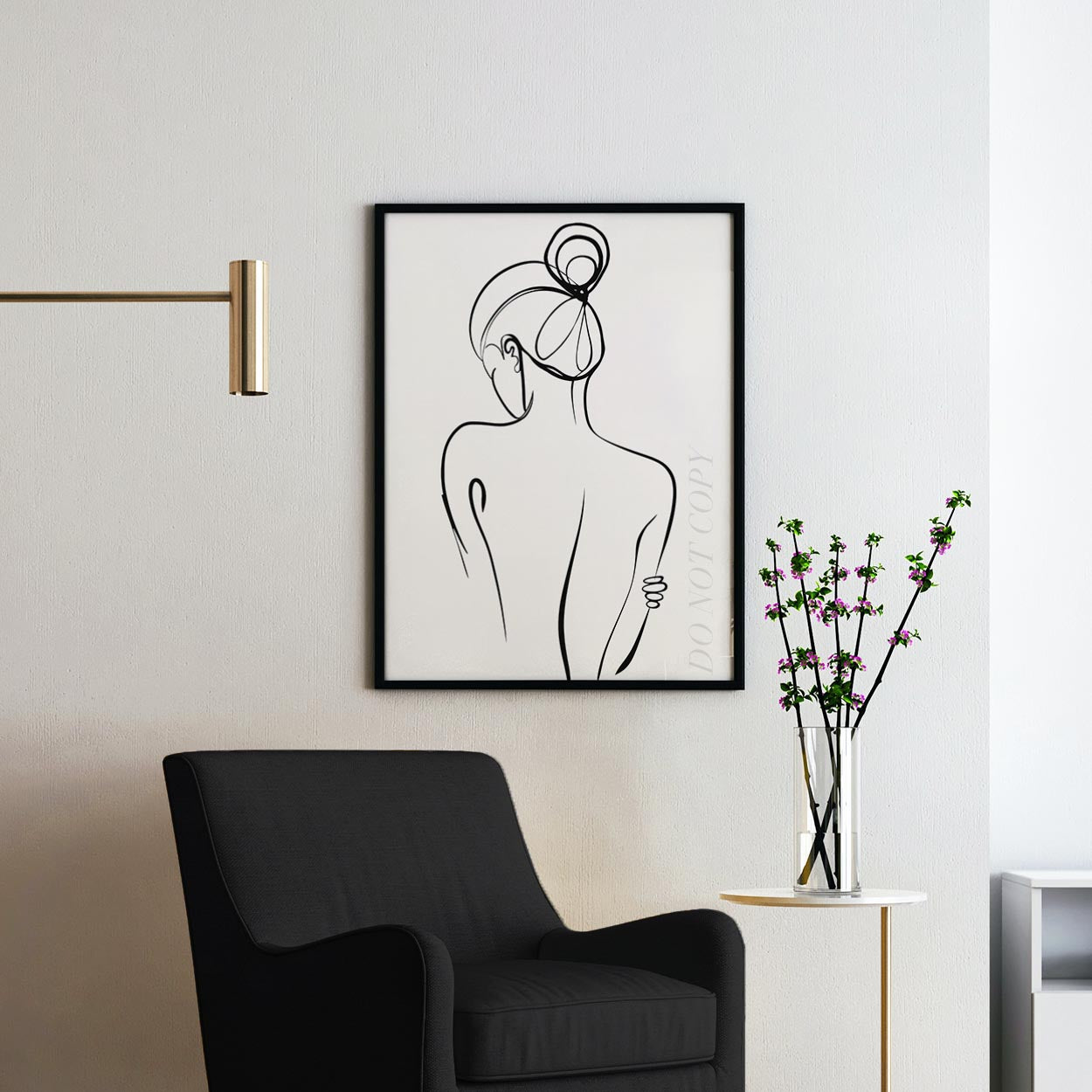 Back View of a Woman Line Art