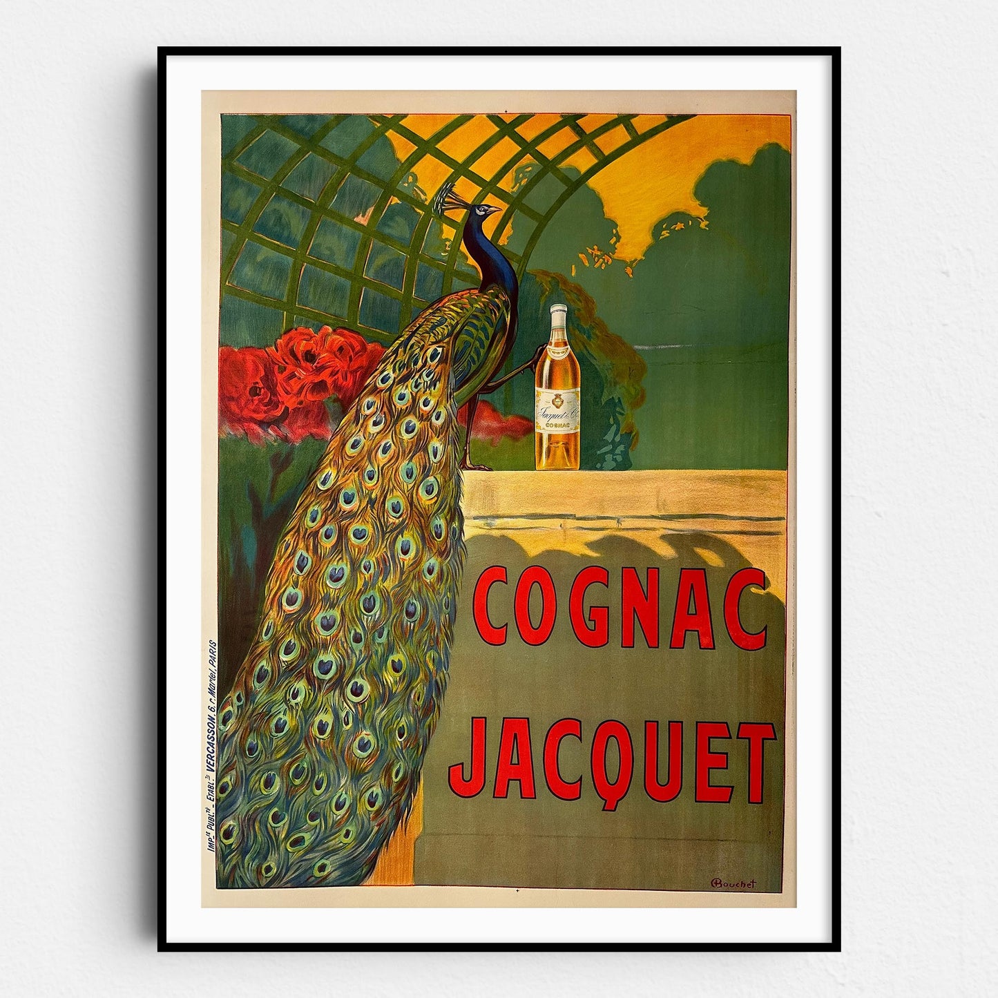 Cognac Jacquet Peacock - Vintage Advertising Poster