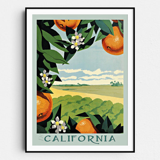 California Oranges Vintage Travel Poster