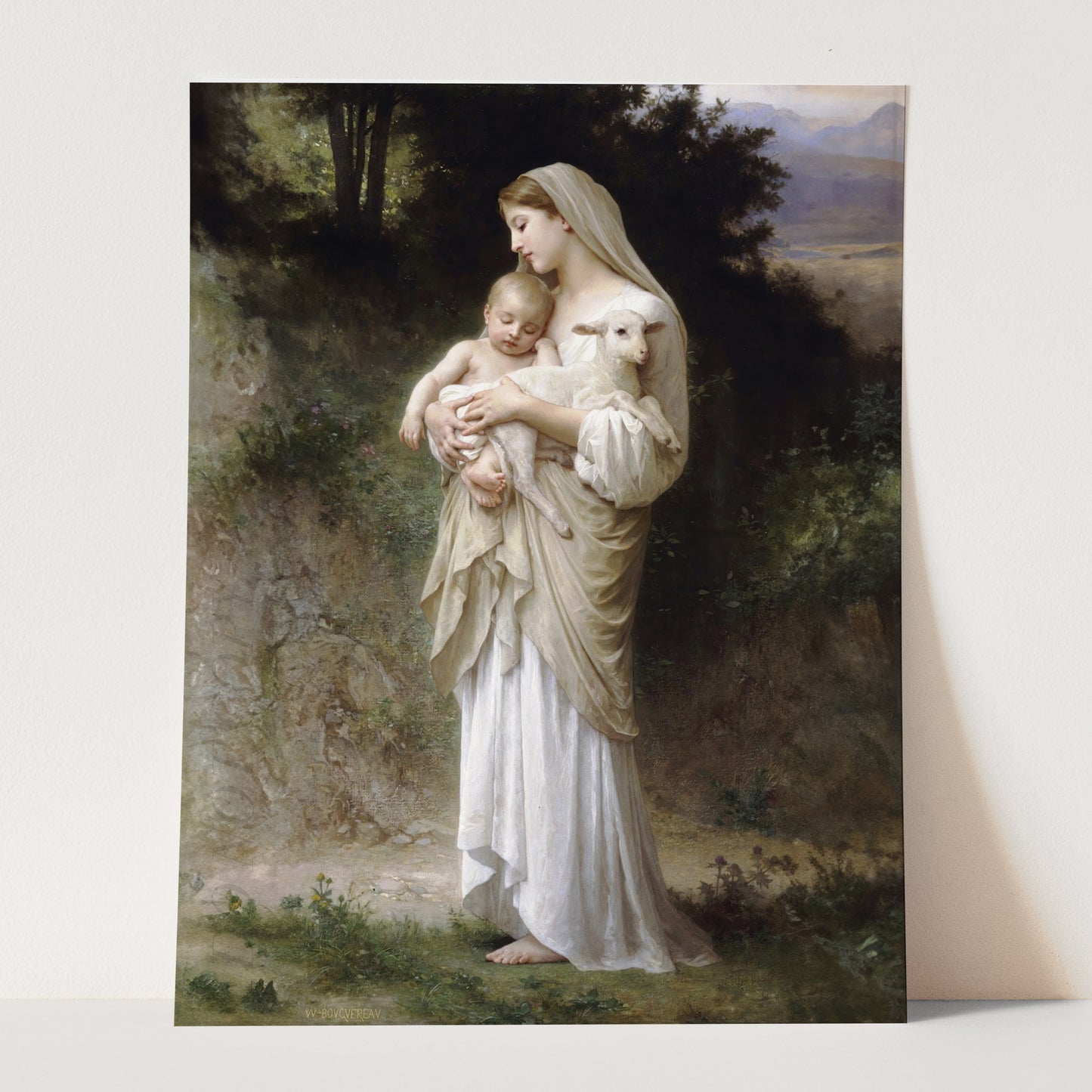 Innocence, Virgin Mary with Baby Jesus & Lamb by William-Adolphe Bouguereau