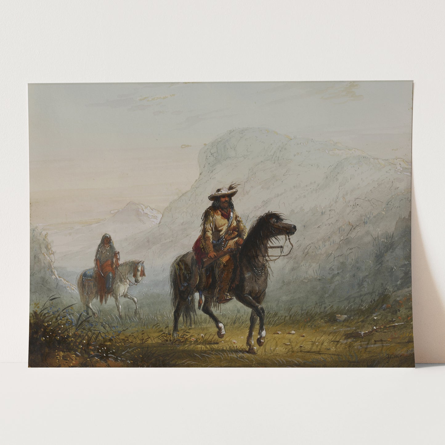 Bourgeois W---r, and His Squaw by Alfred Jacob Miller