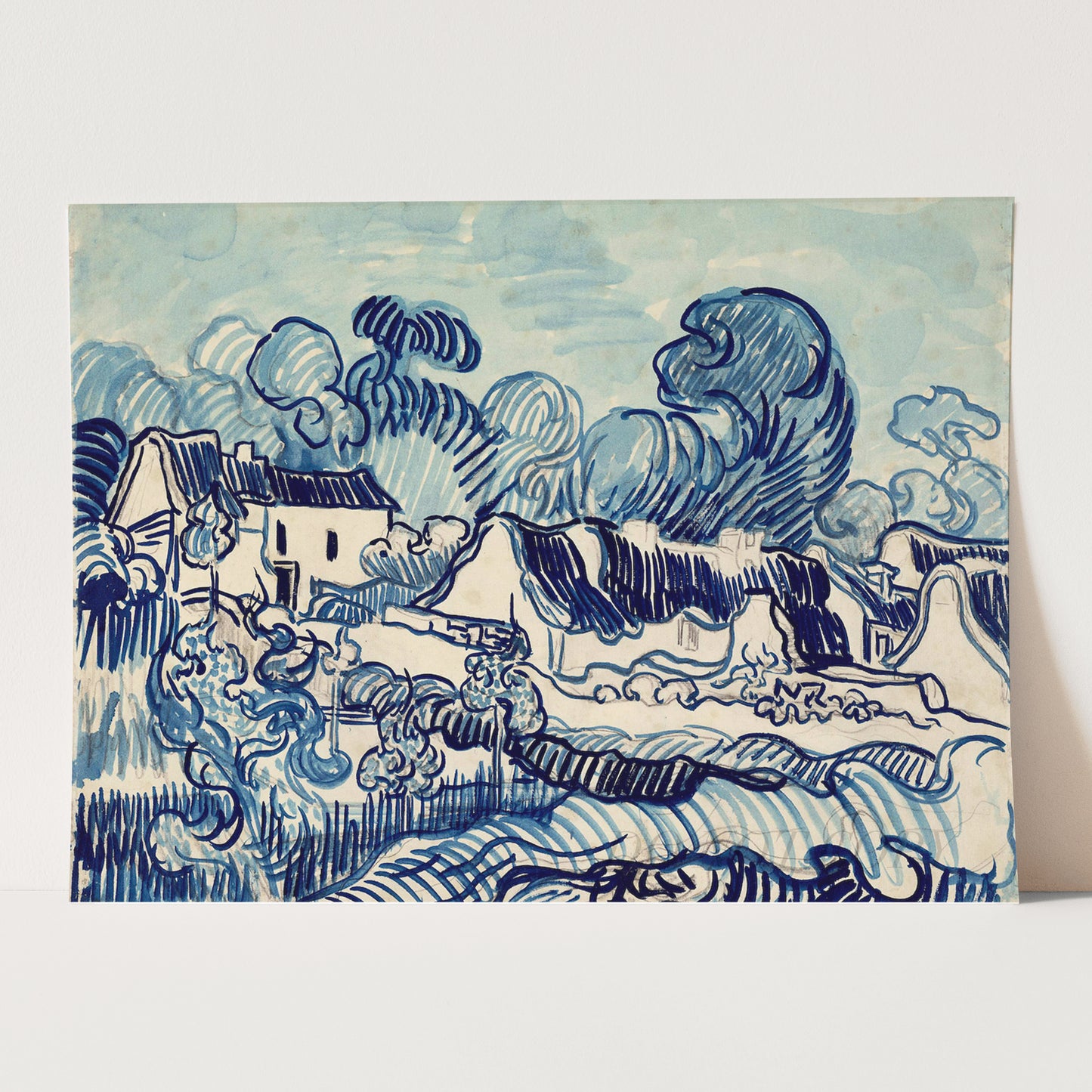 Landscape with Houses 1890 by Vincent Van Gogh