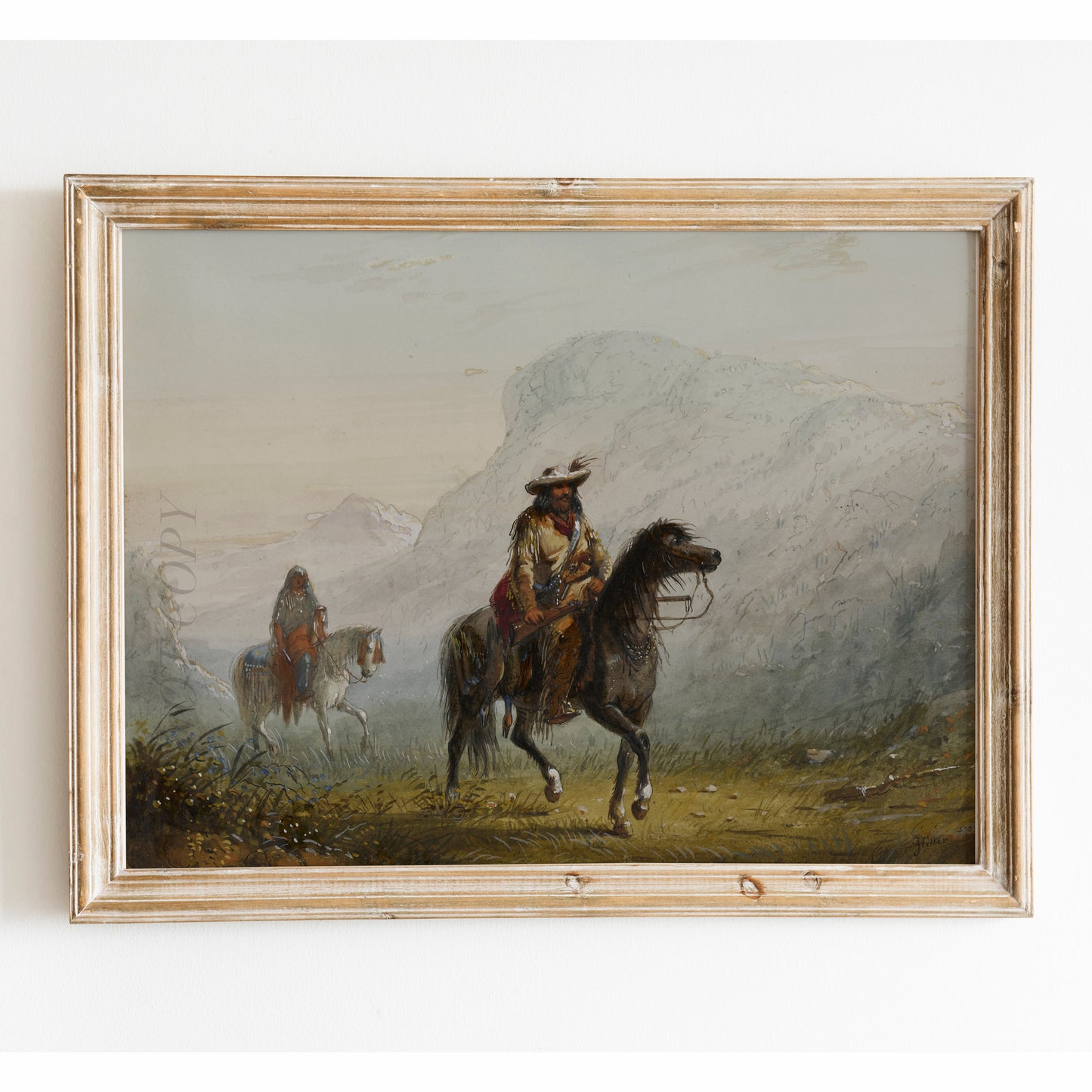 Bourgeois W---r, and His Squaw by Alfred Jacob Miller