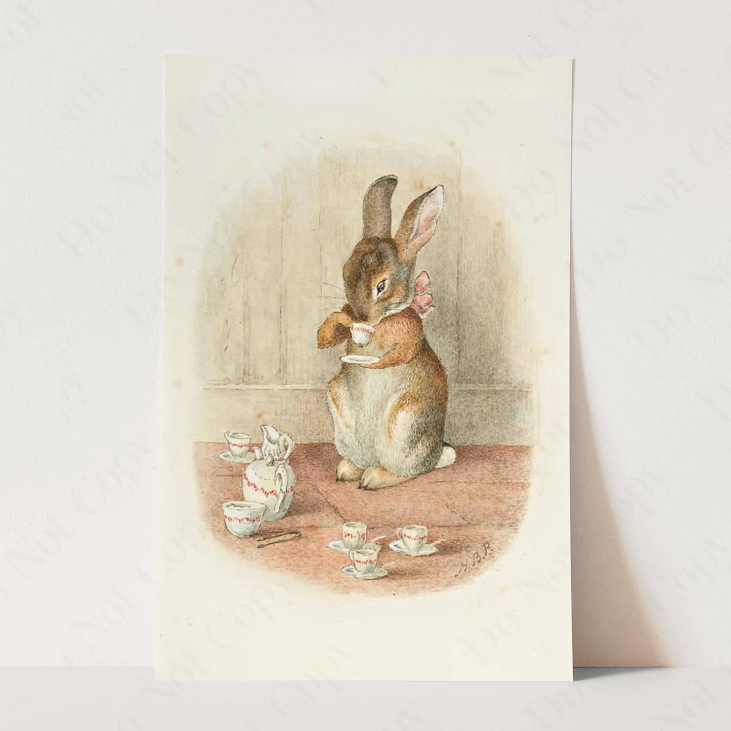 Rabbit Drinking His Tea (1893) by Beatrix Potter