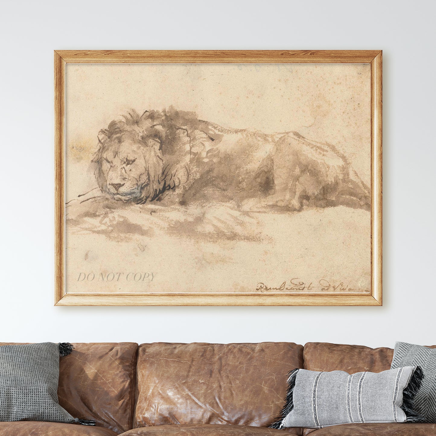 Reclining Lion by Rembrandt