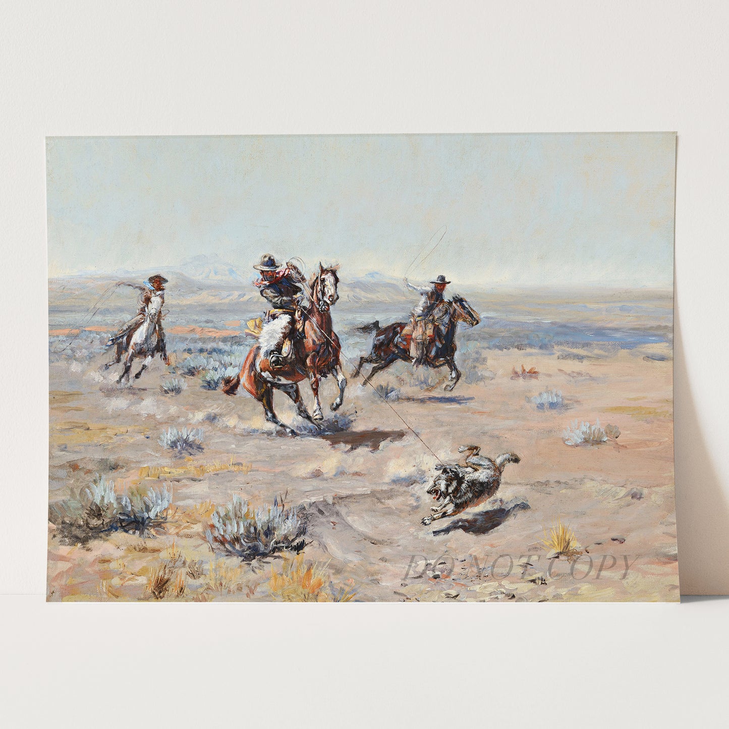 Roping A Wolf 1904 by Charles M Russell