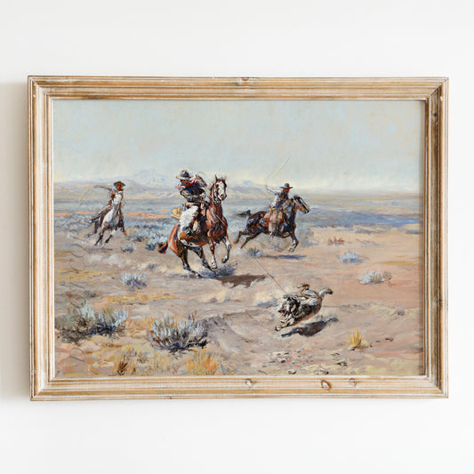 Roping A Wolf 1904 by Charles M Russell