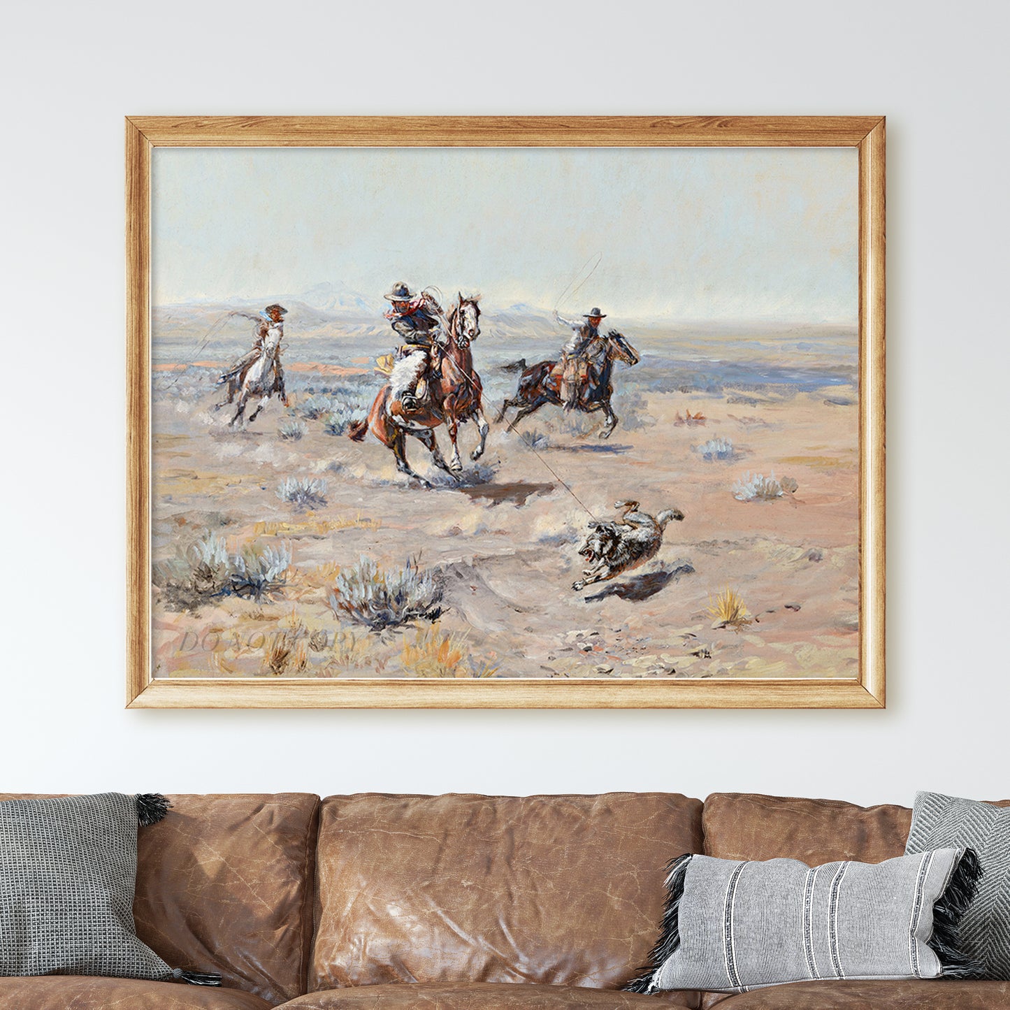 Roping A Wolf 1904 by Charles M Russell