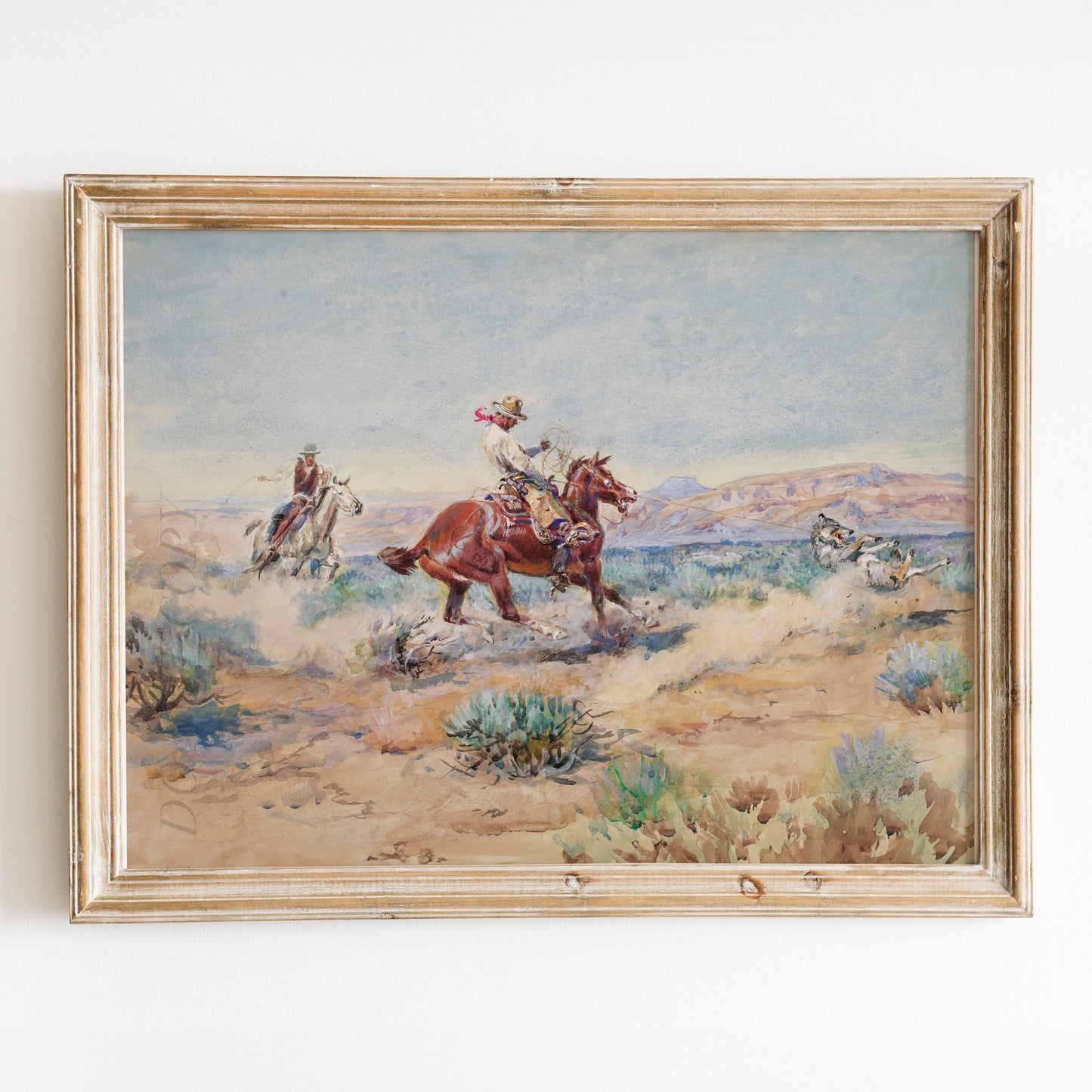Roping A Wolf by Charles Russell