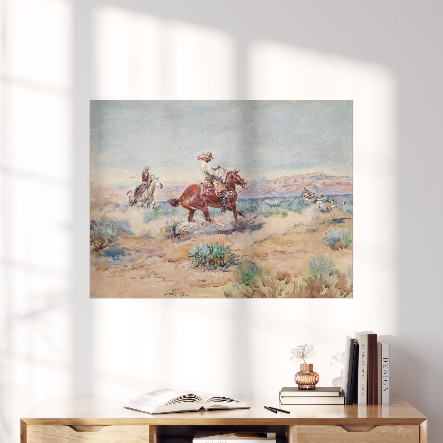 Roping A Wolf by Charles Russell