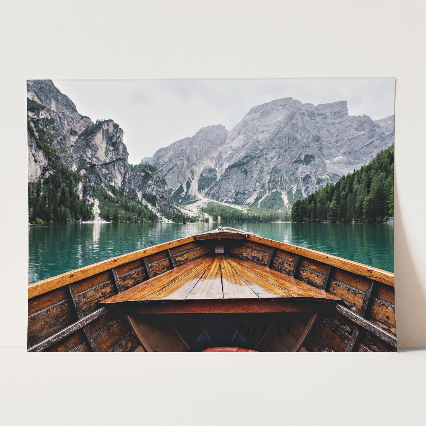 Row Boat on Lake with Mountain