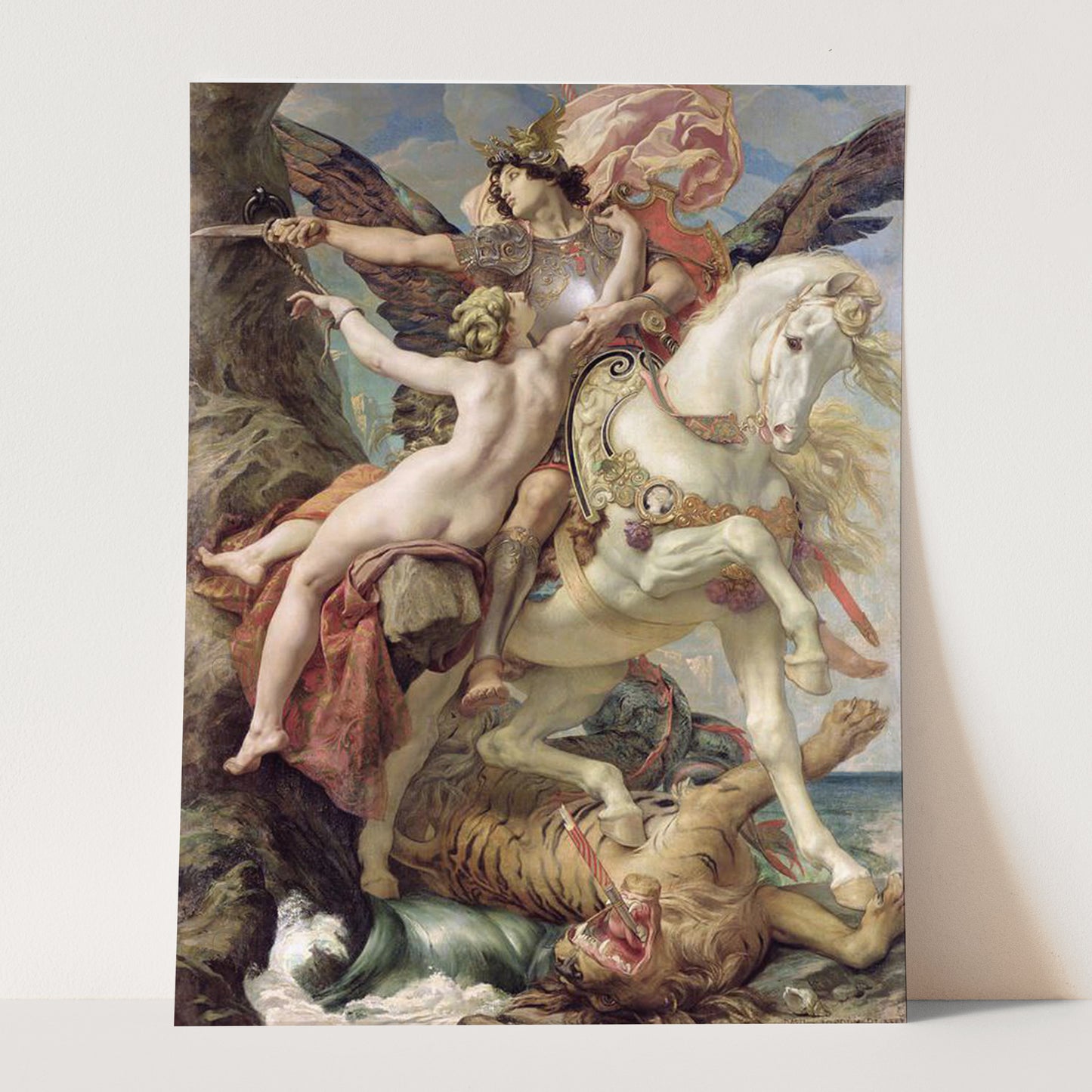 Ruggiero Rescuing Angelica (1876) by Paul-Joseph Blanc