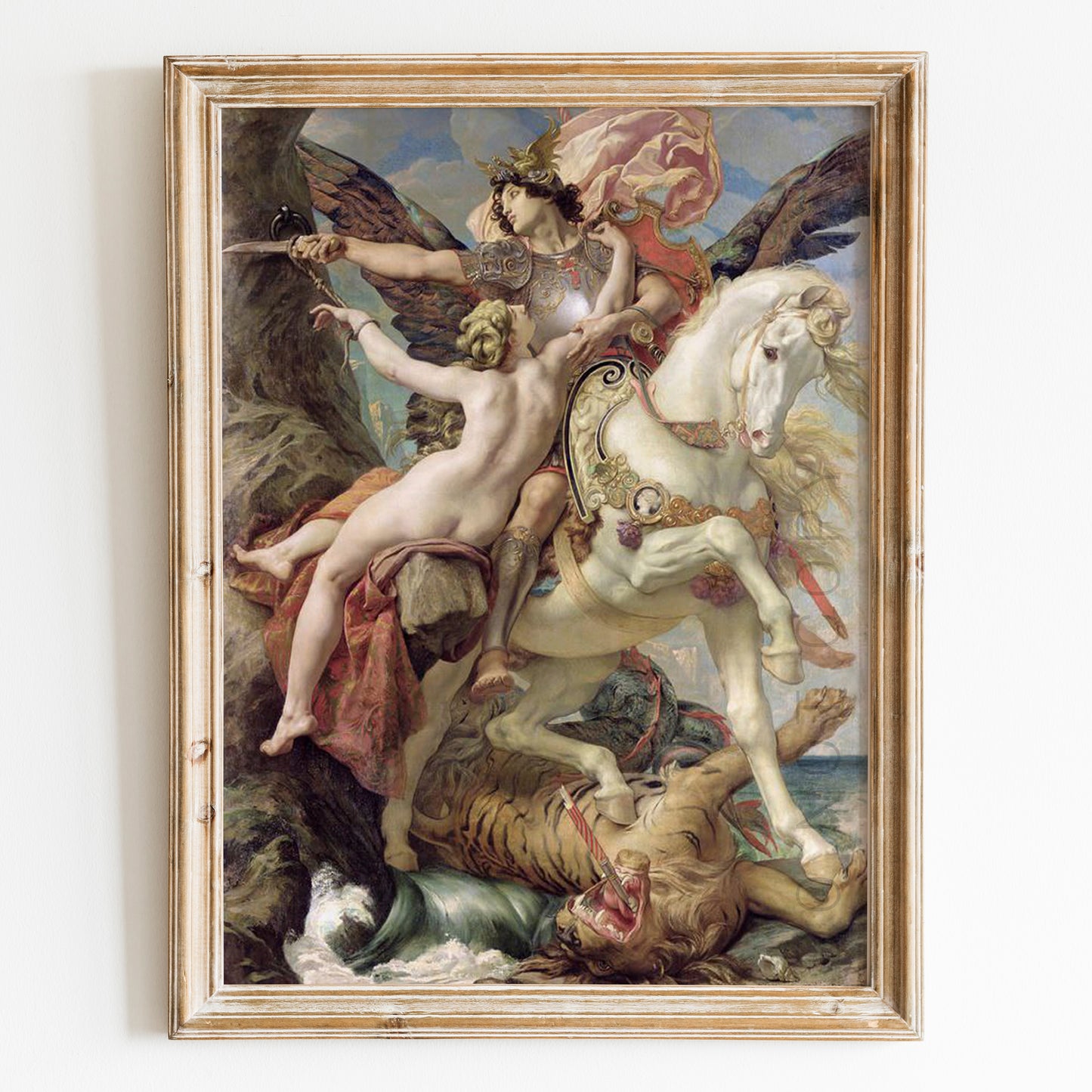 Ruggiero Rescuing Angelica (1876) by Paul-Joseph Blanc