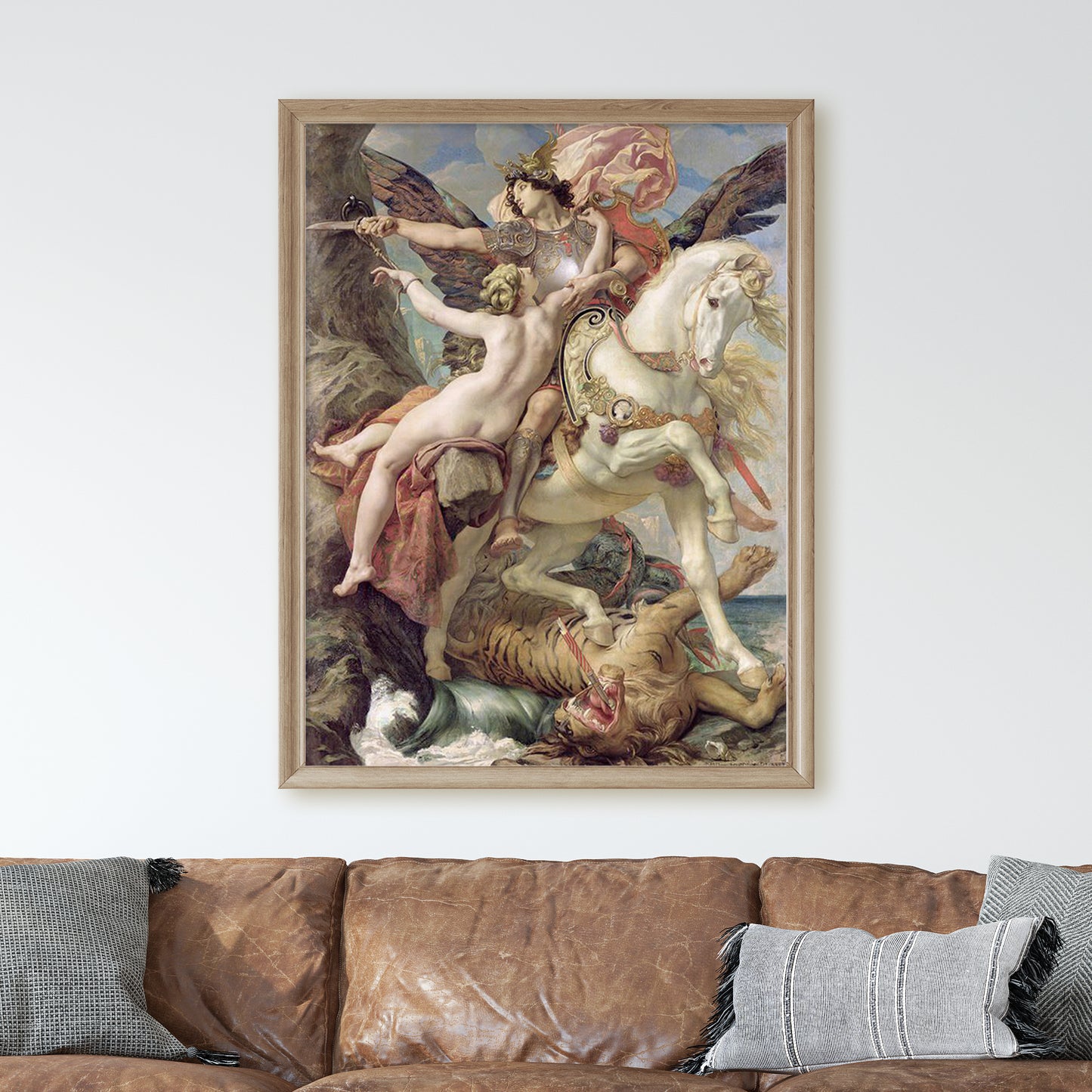 Ruggiero Rescuing Angelica (1876) by Paul-Joseph Blanc