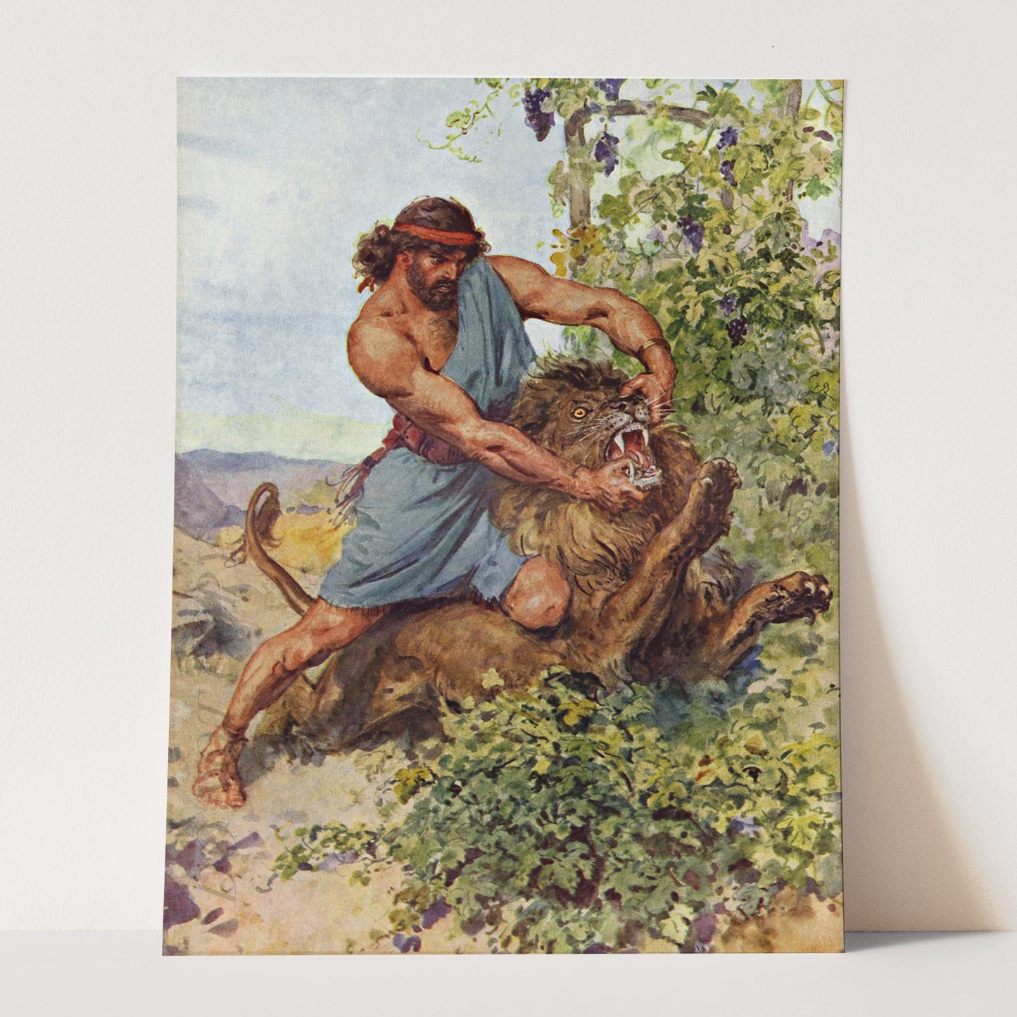 Samson Seized The Lion And Tore It To Pieces by Charles Edmund Brock