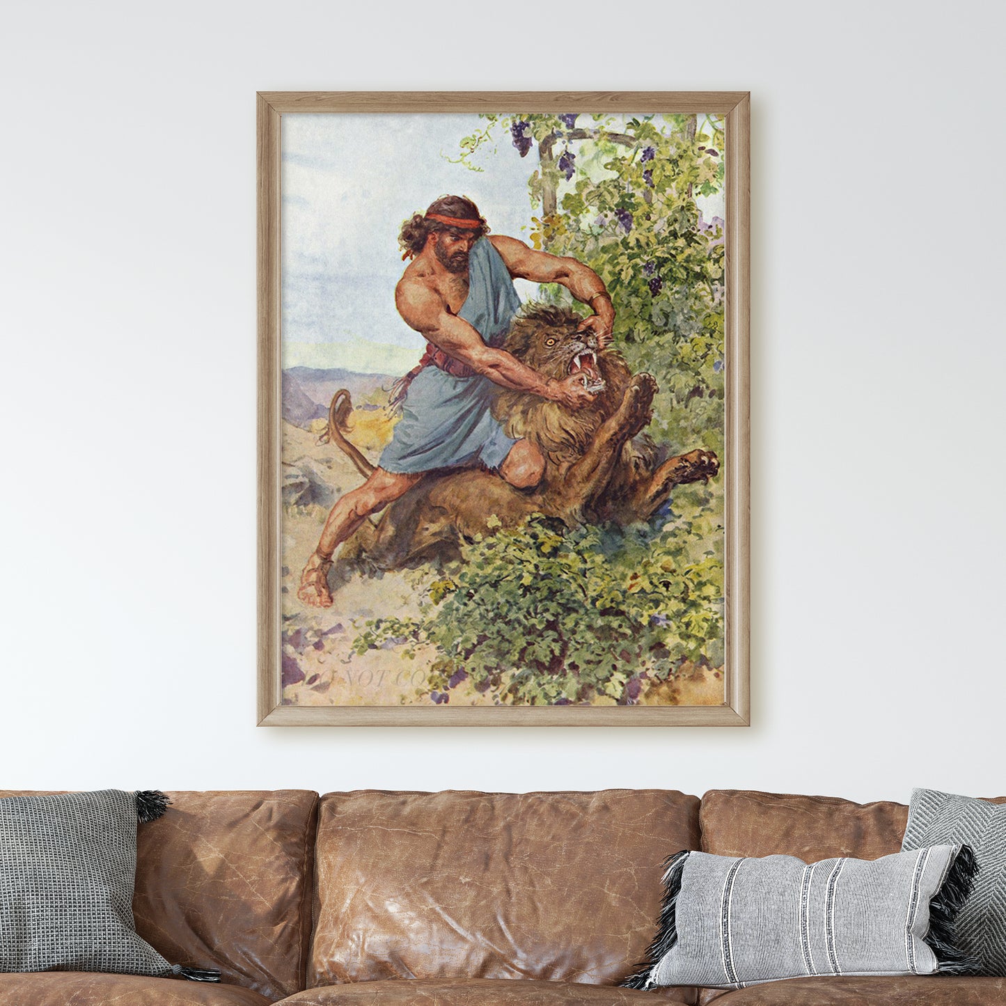 Samson Seized The Lion And Tore It To Pieces by Charles Edmund Brock