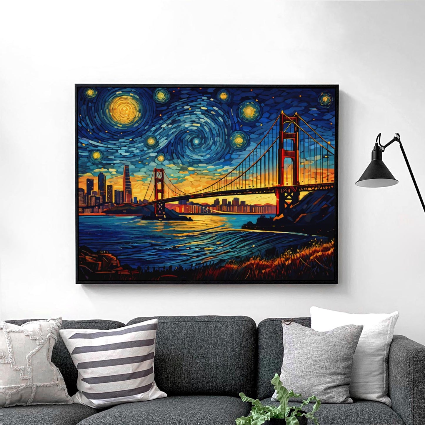 San Francisco Skyline as Van Gogh Starry Night