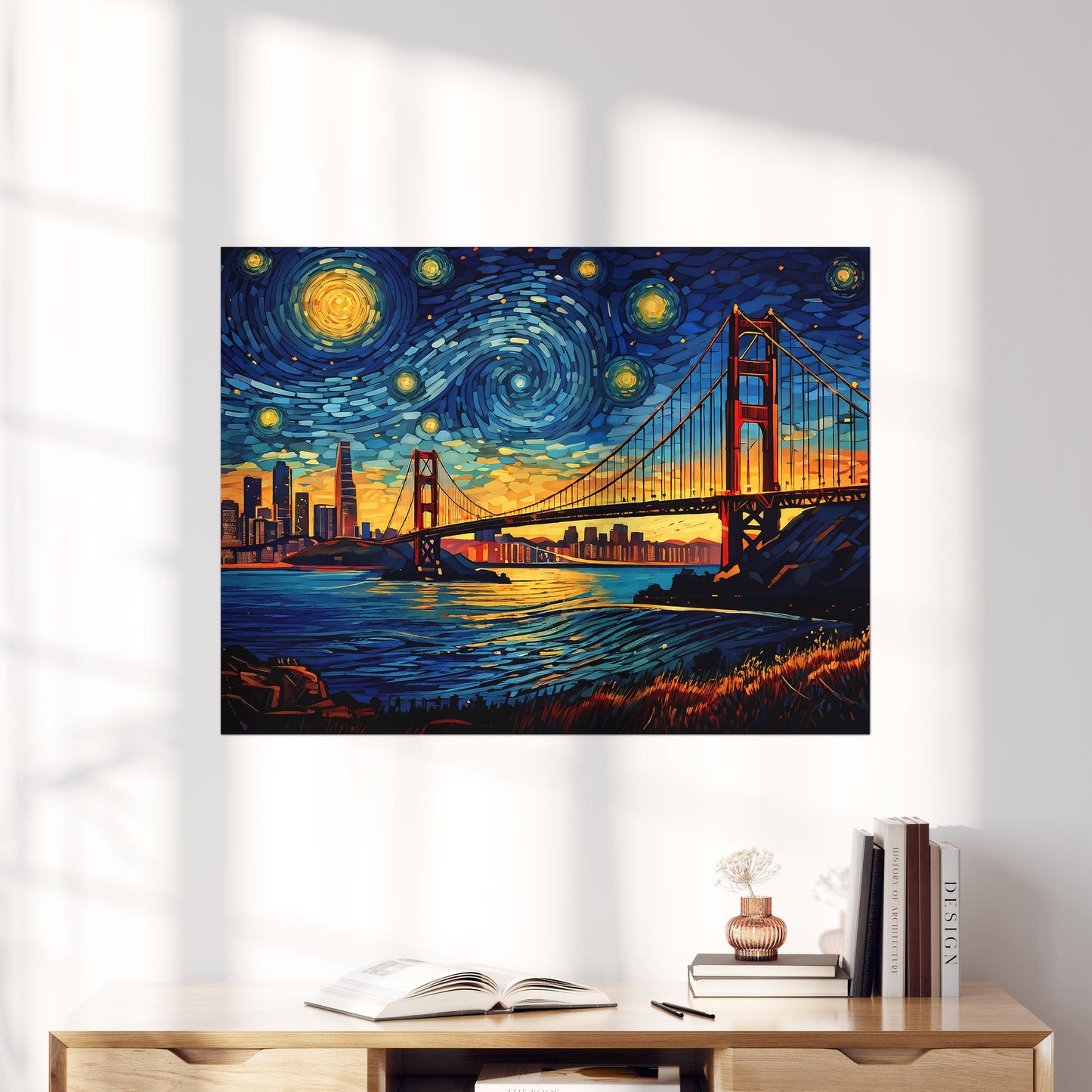San Francisco Skyline as Van Gogh Starry Night