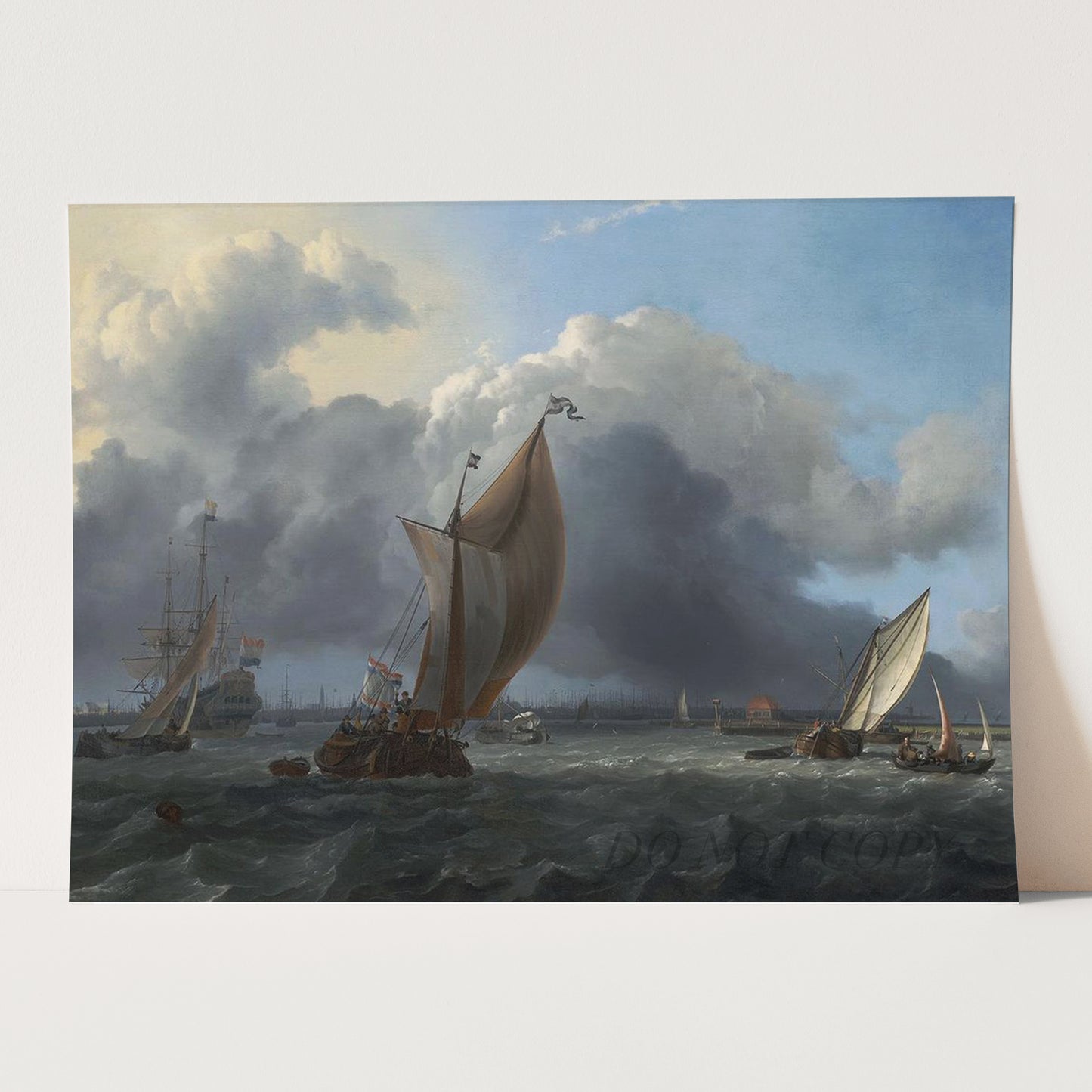 Ships in a Gale on the IJ before the City of Amsterdam (1666) by Ludolf Bakhuizen