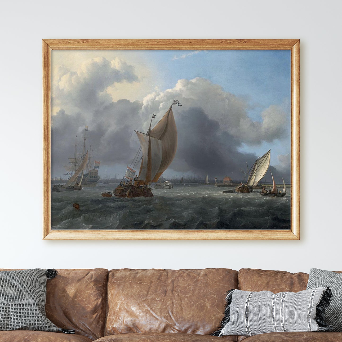 Ships in a Gale on the IJ before the City of Amsterdam (1666) by Ludolf Bakhuizen