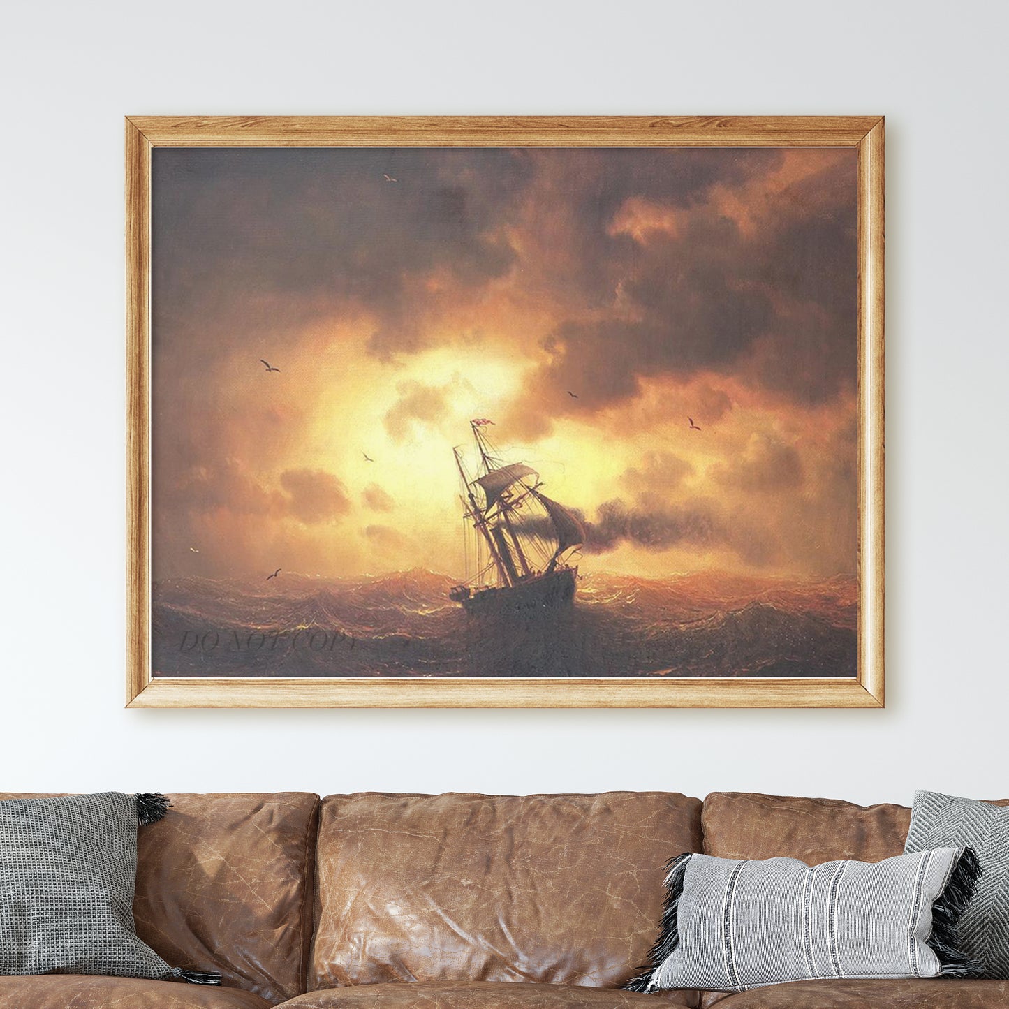 Steamship in Sunset by Marcus Larson