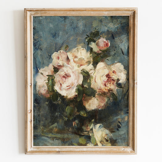 Still Life With Roses In A Glass Vase