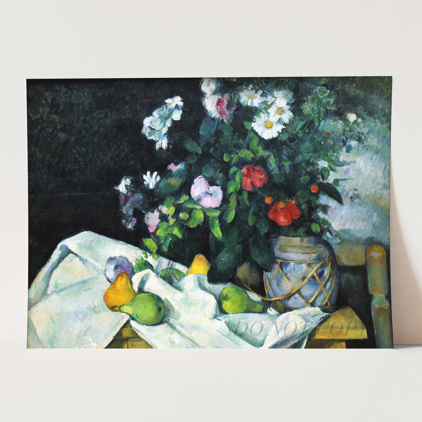 Still Life with Flowers and Fruits by Paul Cezanne