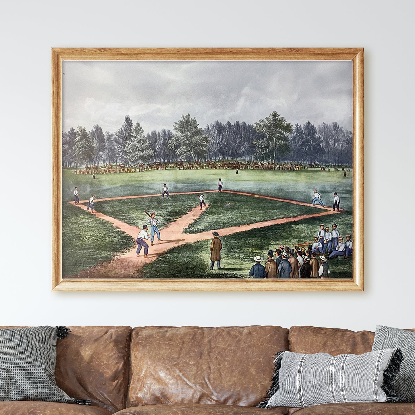 The American National Game of Baseball 1866 by Currier & Ives