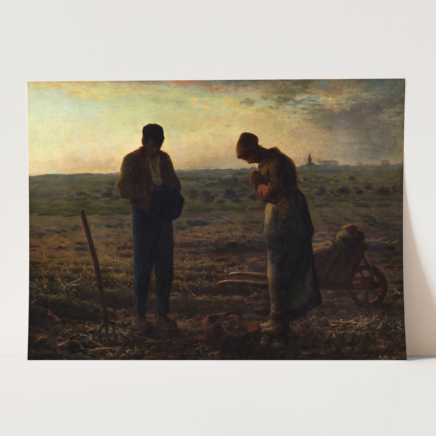 The Angelus 1859 by Jean-Francois Millet - Peasants Praying in Field Over Potatoes