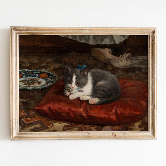 The Cat on the Pillow by Adolf von Becker