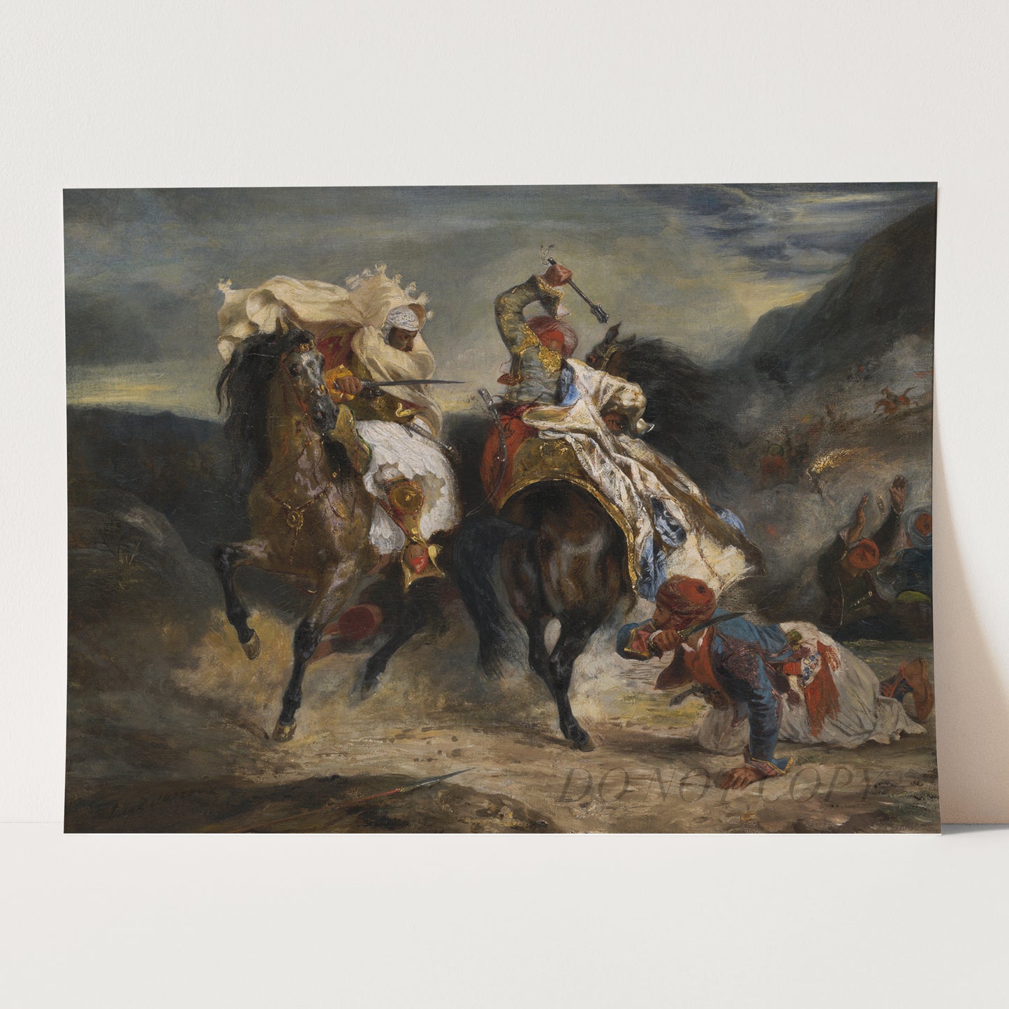 The Combat of the Giaour and Hassan (1826) by Eugène Delacroix