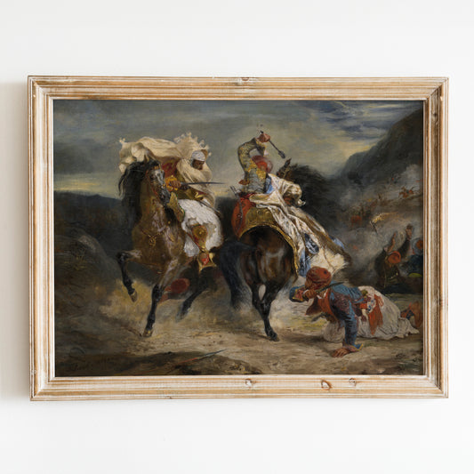The Combat of the Giaour and Hassan (1826) by Eugène Delacroix