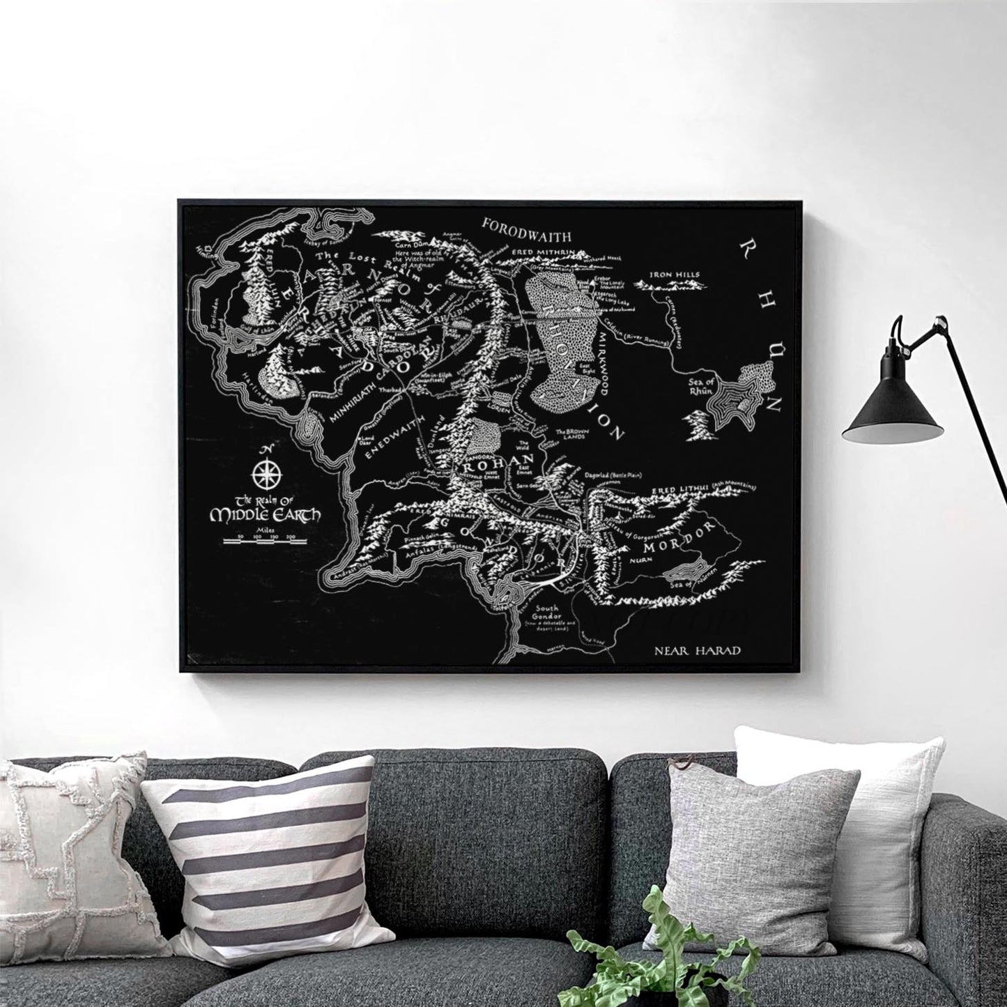 The Lord of the Rings - Map of Middle Earth (Black)
