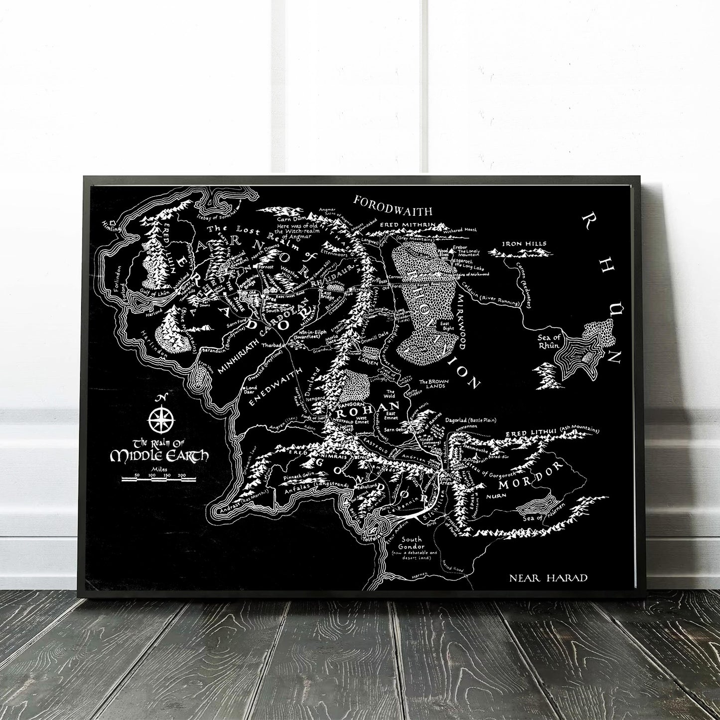 The Lord of the Rings - Map of Middle Earth (Black)
