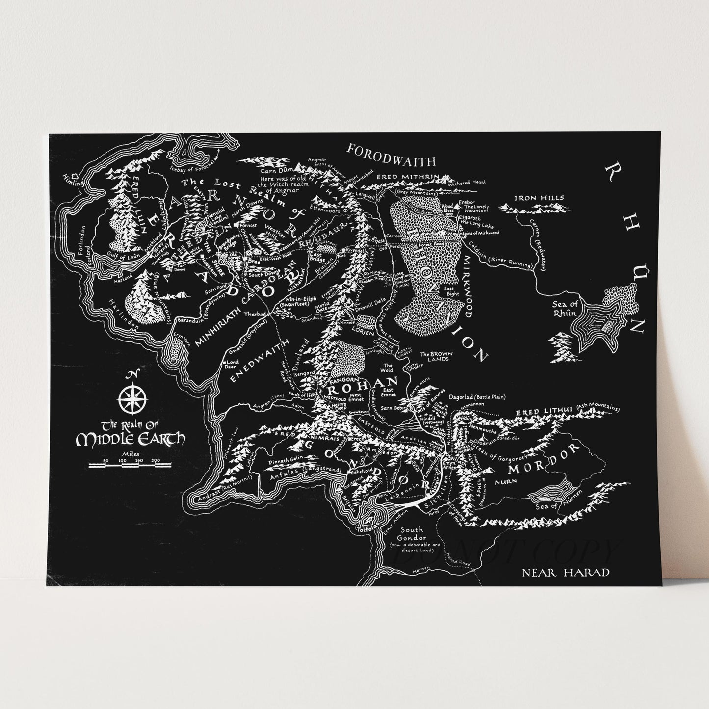 The Lord of the Rings - Map of Middle Earth (Black)