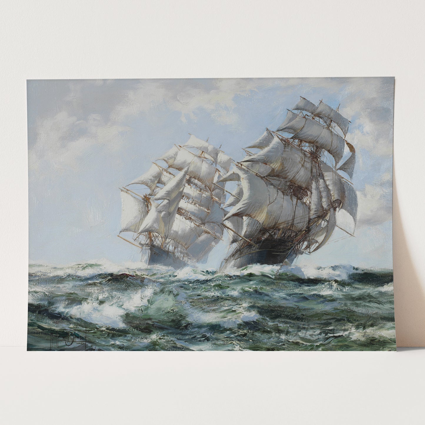 The Mighty Clippers - Taeping and Ariel Racing Home by Montague Dawson